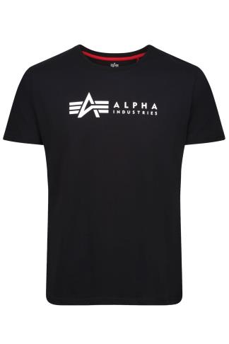 ALPHA INDUSTRIES 2 PACK Black T-Shirts | Logo BadRhino