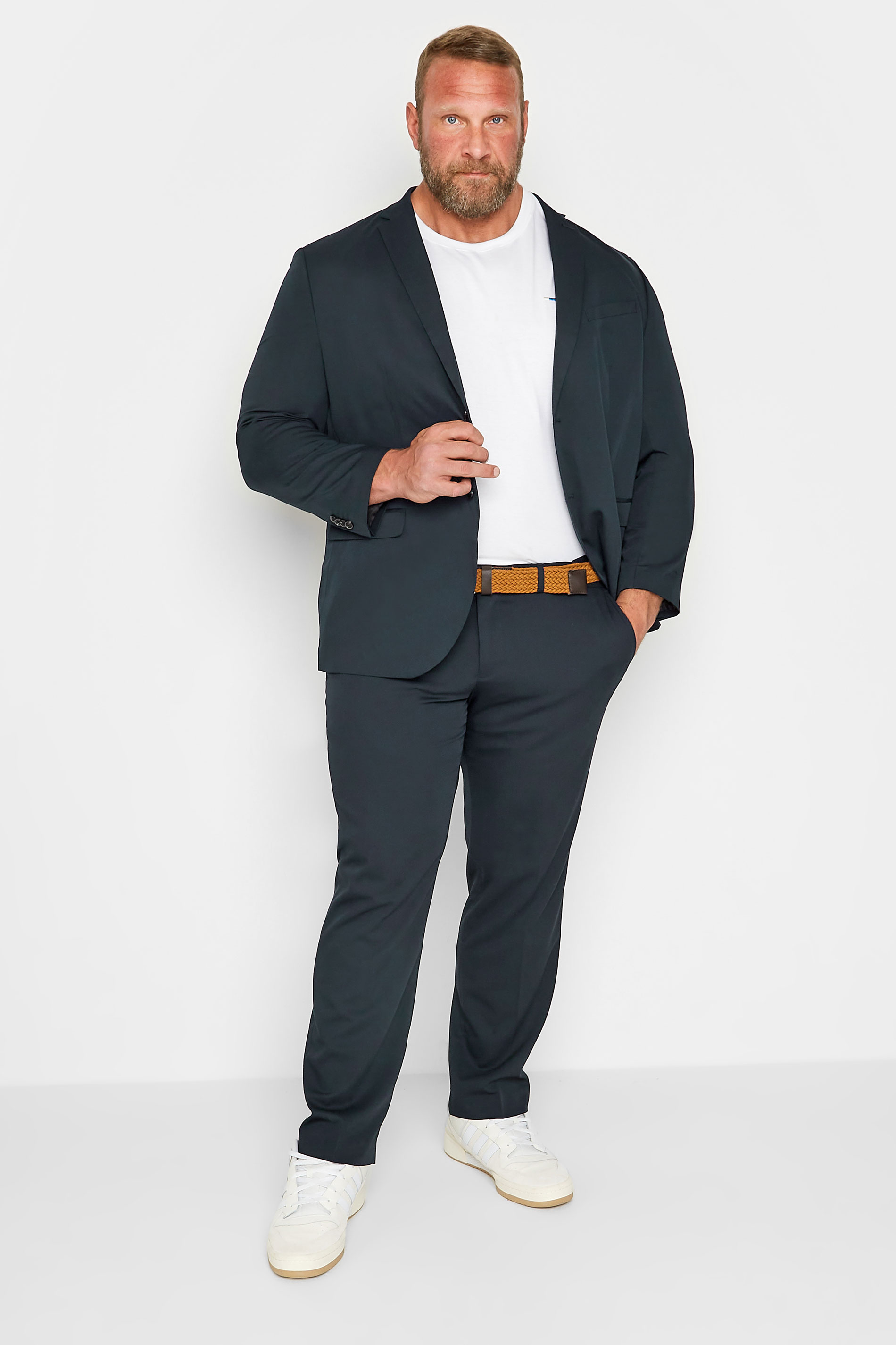 JACK & JONES PREMIUM Big & Tall Navy Blue Trousers | BadRhino 5