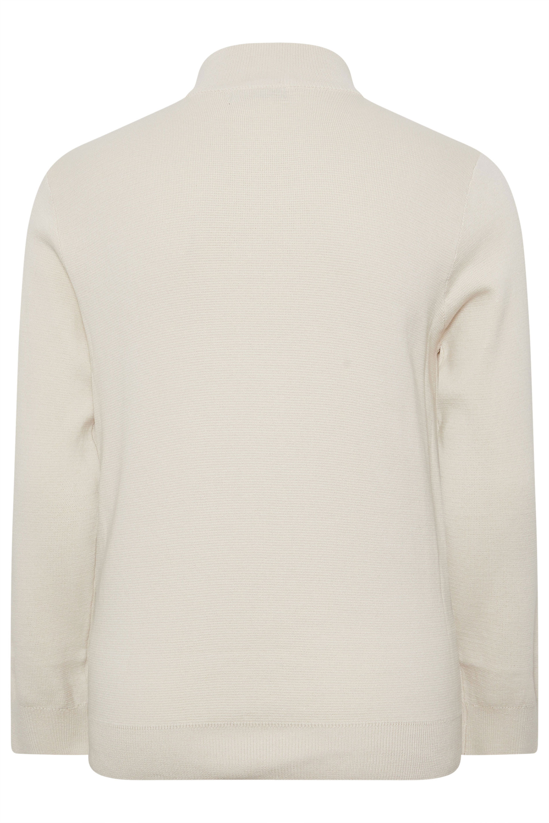 BadRhino Big & Tall Cream Milano Quarter Zip Jumper | BadRhino 6