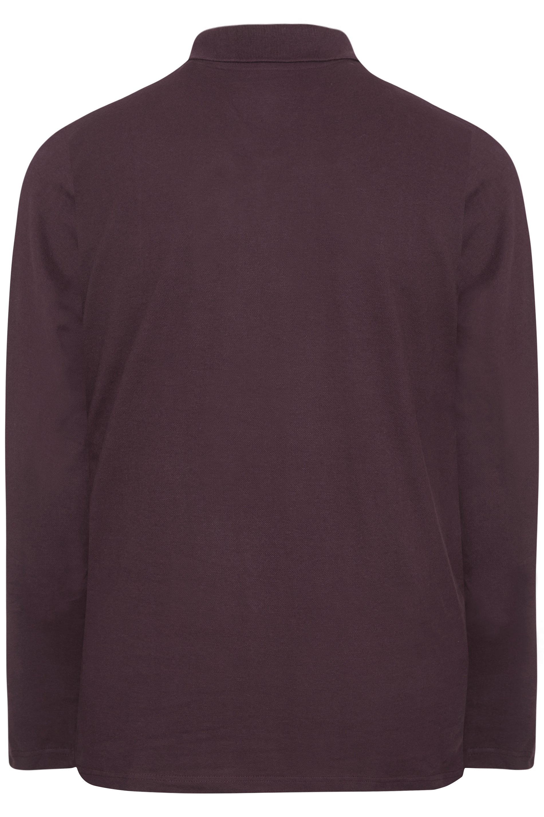 Mens burgundy long clearance sleeve polo shirt