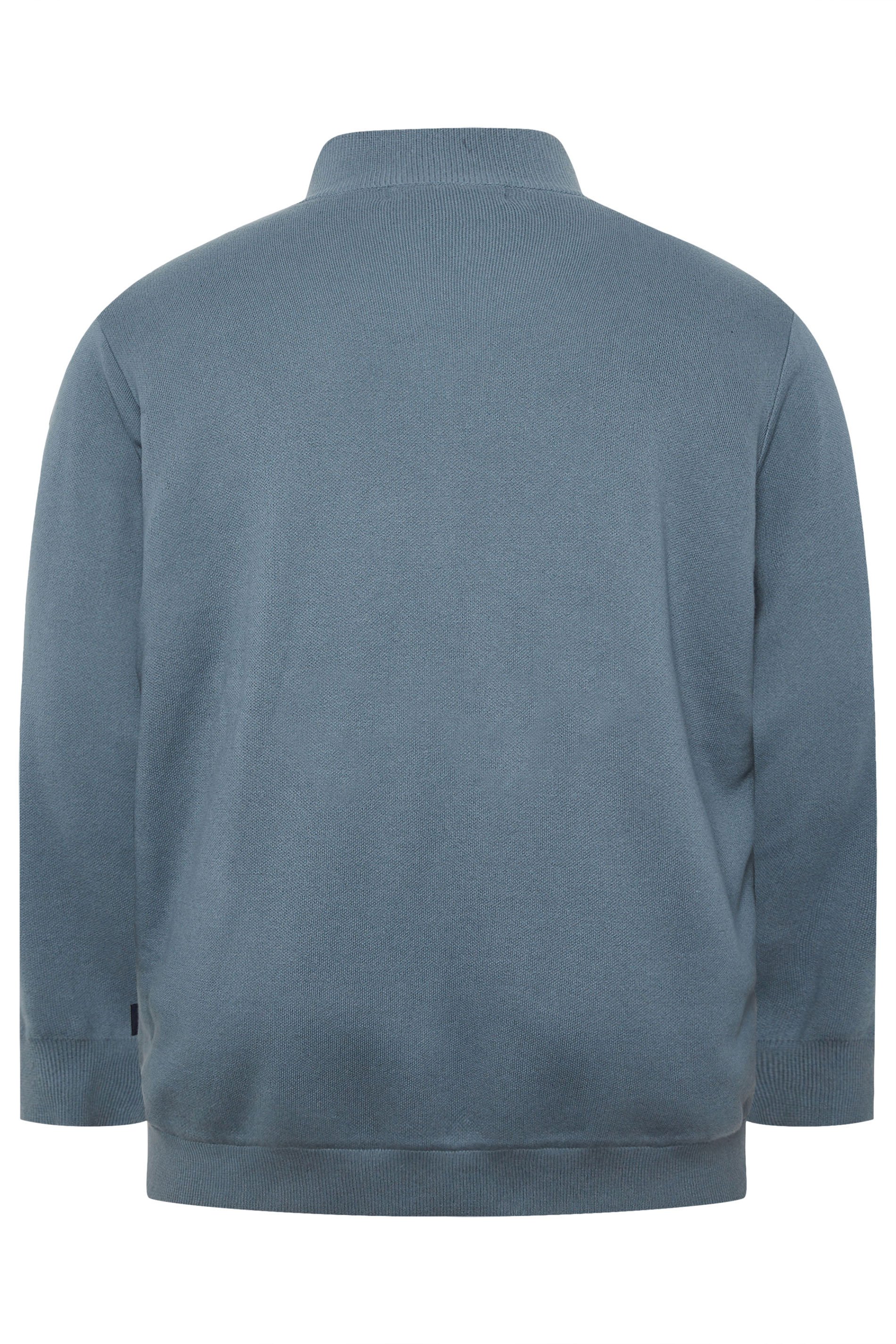 BadRhino Big & Tall Blue Knitted Borg Zip Up | BadRhino 7