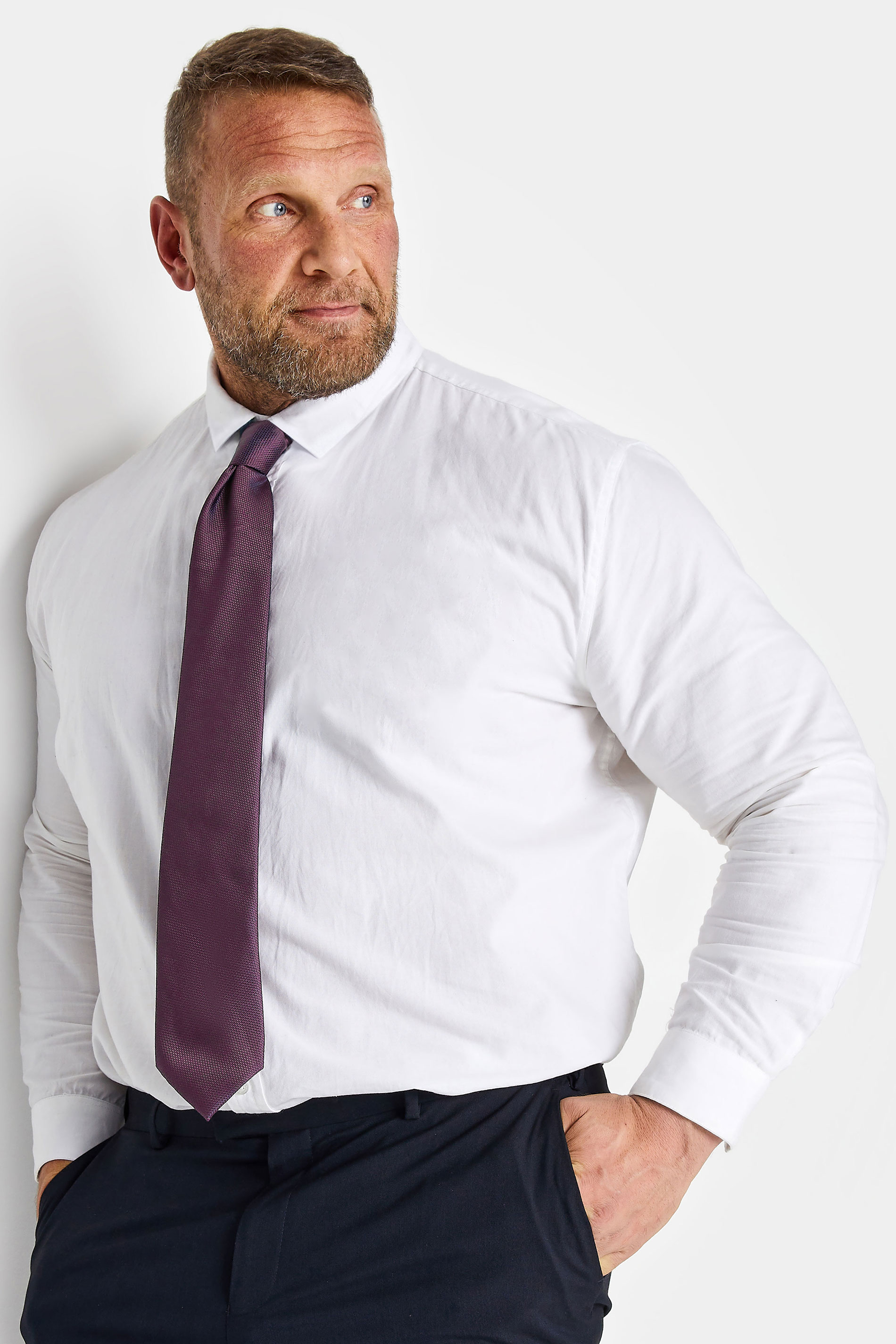 BadRhino Purple Plain Textured Tie | BadRhino 1