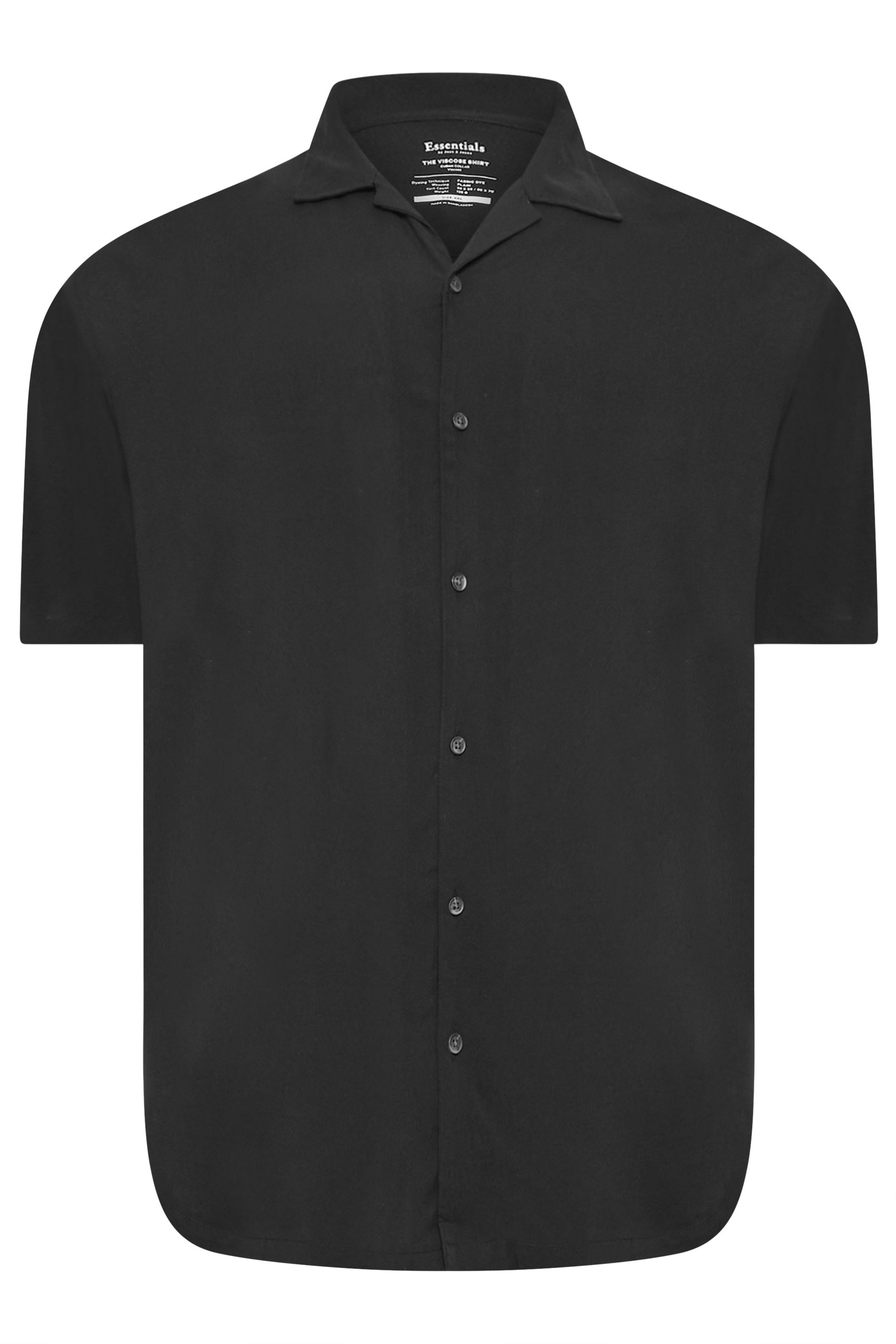 JACK & JONES Big & Tall Black Resort Short Sleeve Shirt | BadRhino 2
