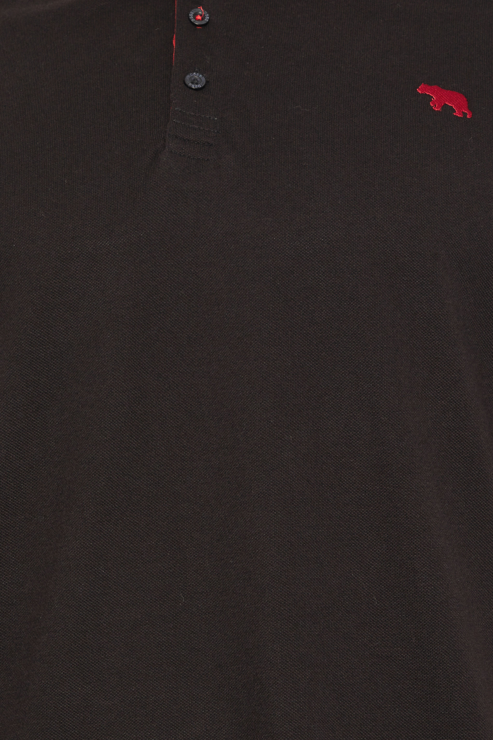 D555 Black Pique Polo Shirt With Red Collar | BadRhino 2