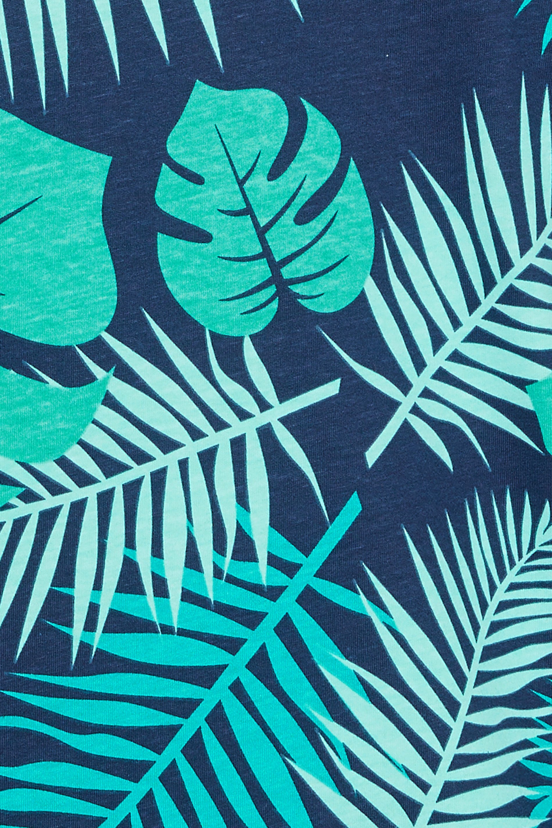 BadRhino Big & Tall Navy Blue Leaf Printed T-Shirt | BadRhino 6