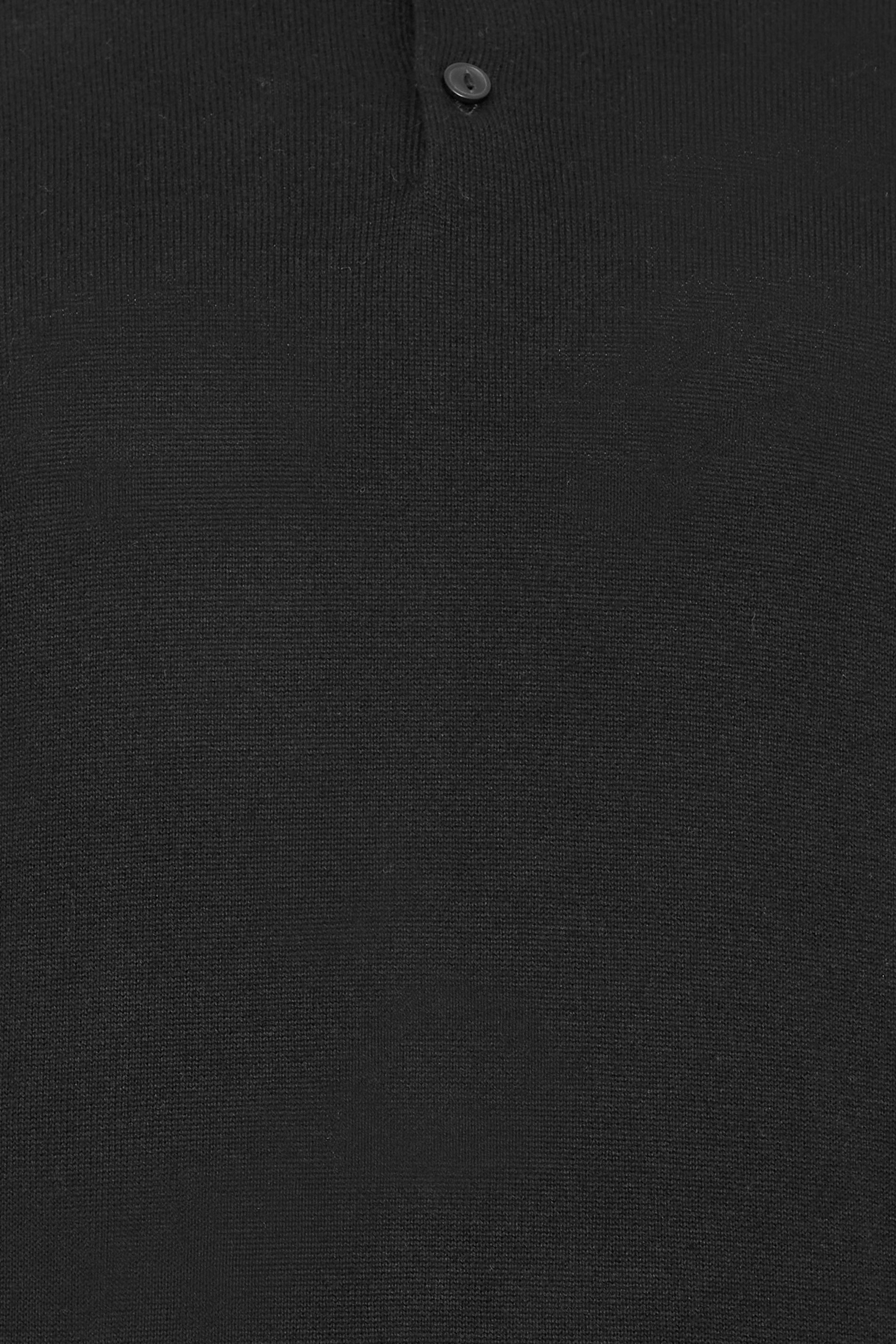 BadRhino Big & Tall Black Knitted Short Sleeve Polo Shirt | BadRhino 2