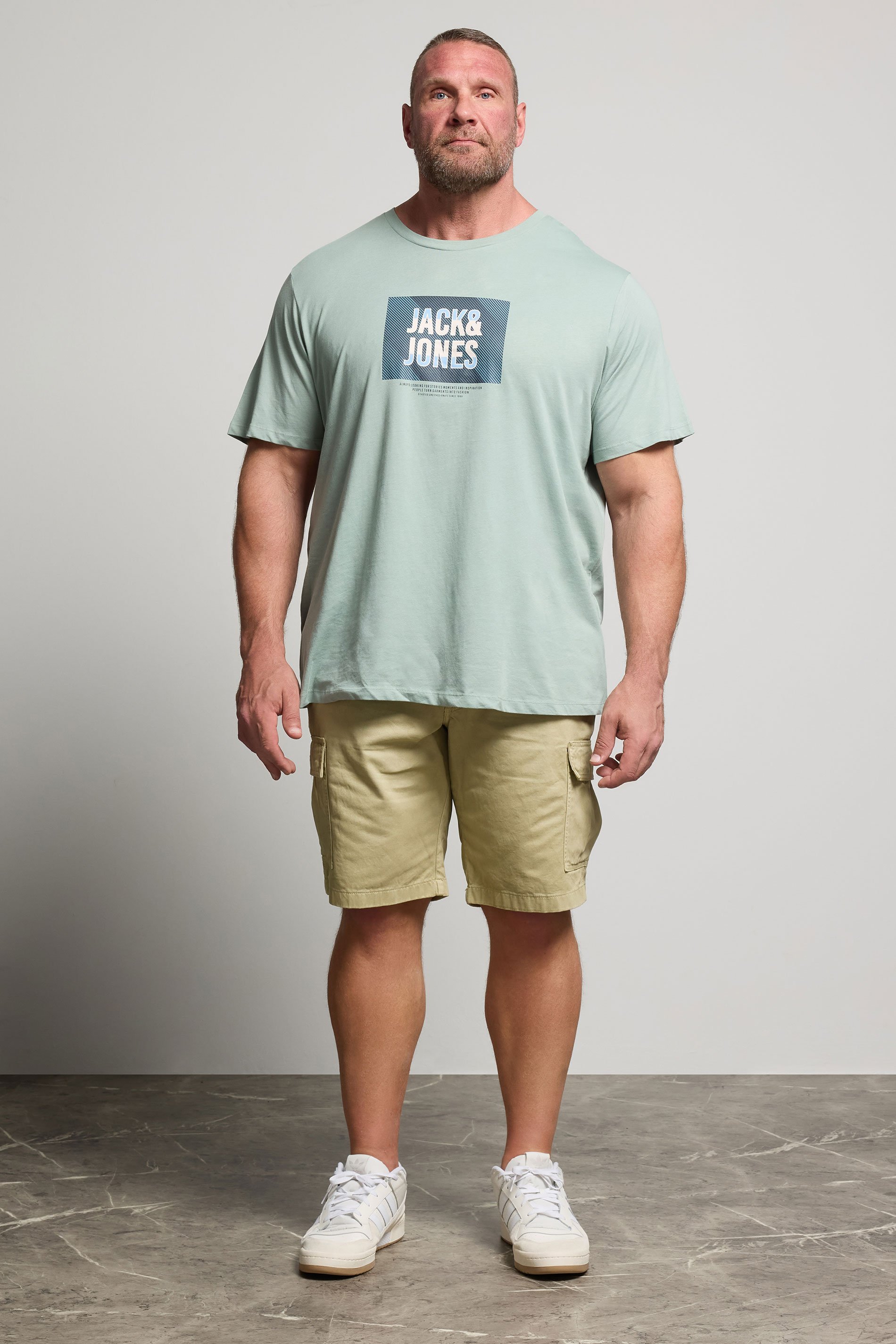 JACK & JONES Big & Tall Crockery Brown Cargo Shorts | BadRhino 2