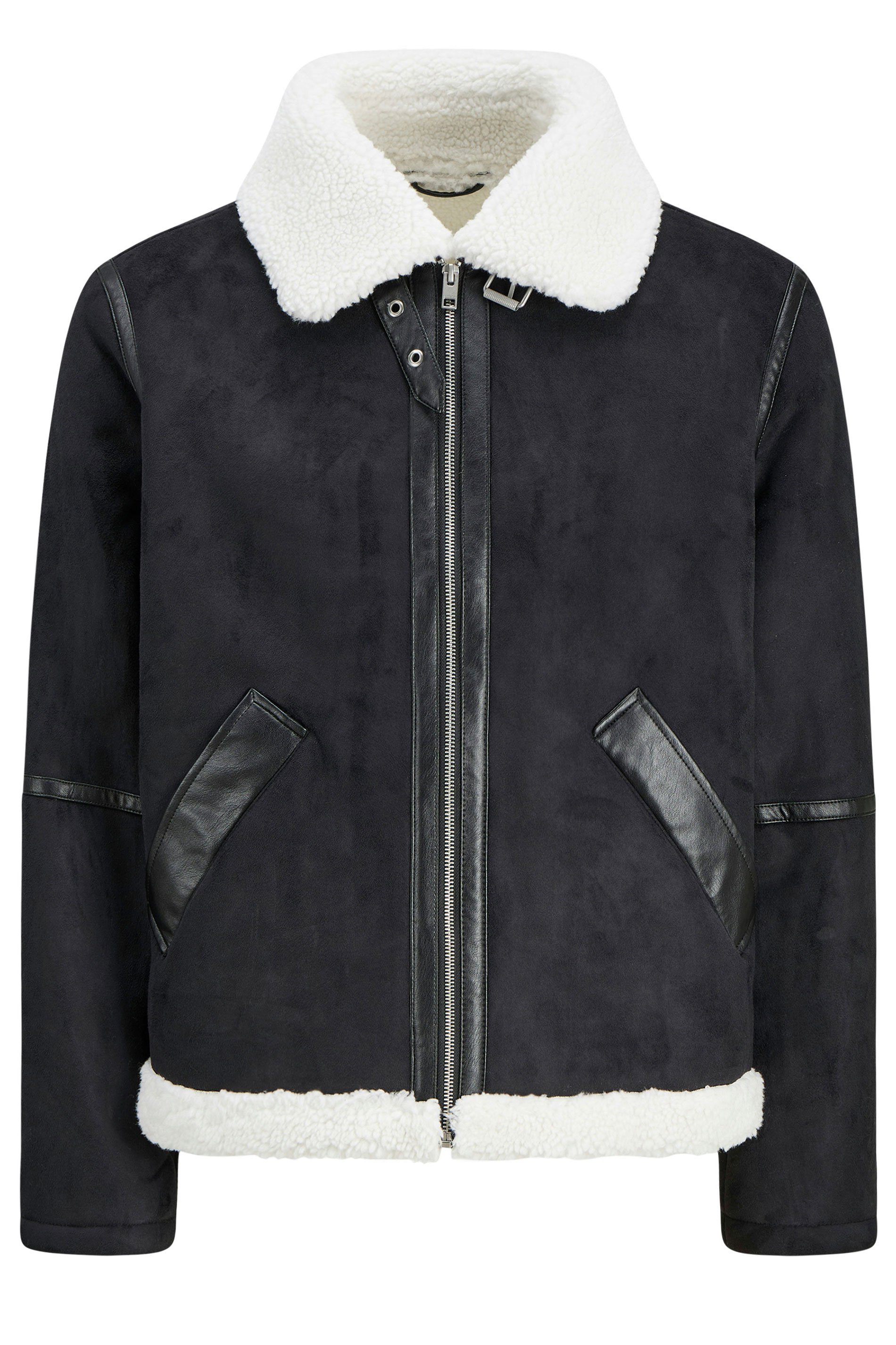 JACK & JONES Big & Tall Black Aviator Jacket | BadRhino 3