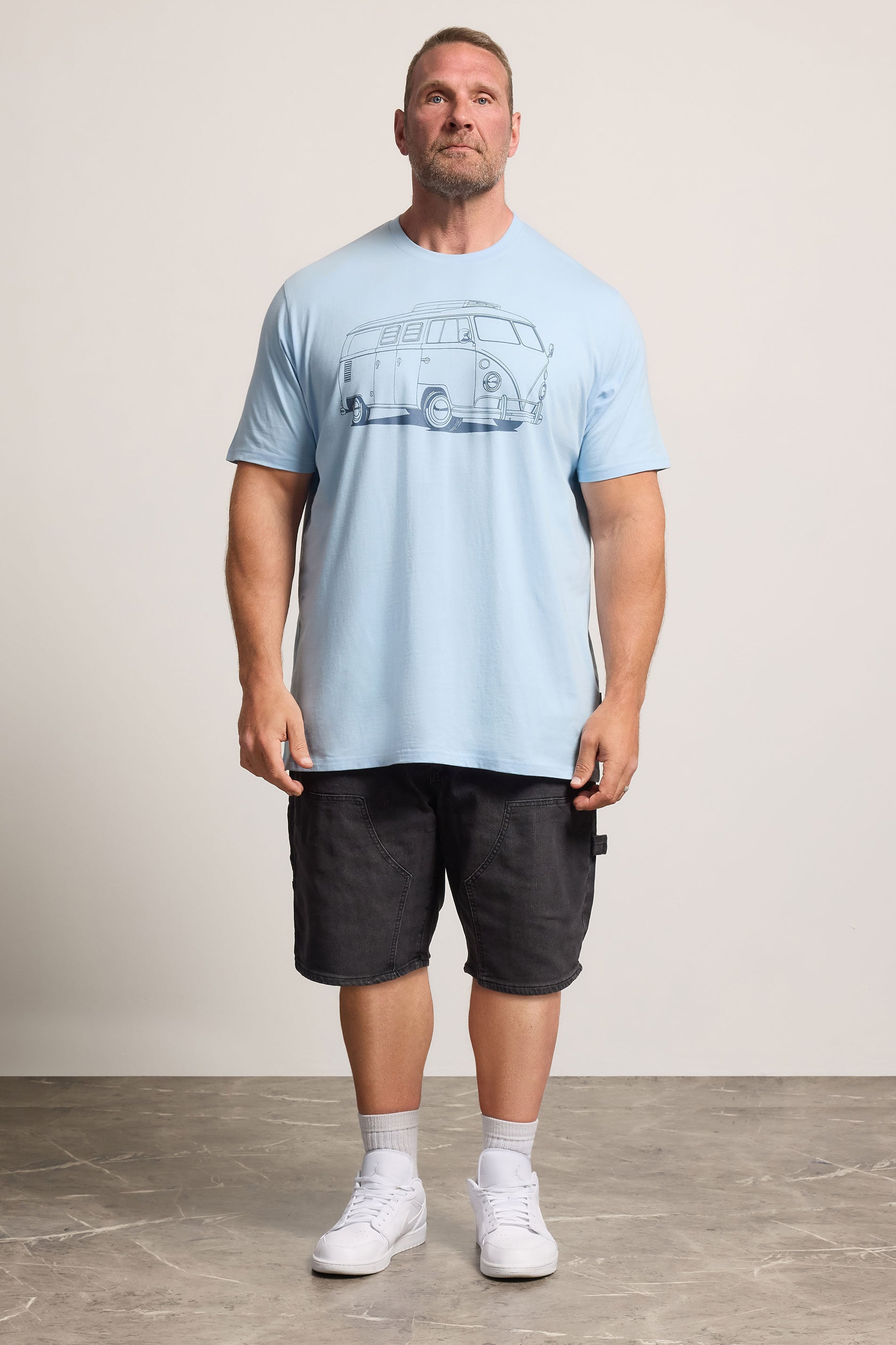 BadRhino Big & Tall Blue Extra Long Campervan Graphic T-Shirt | BadRhino 1