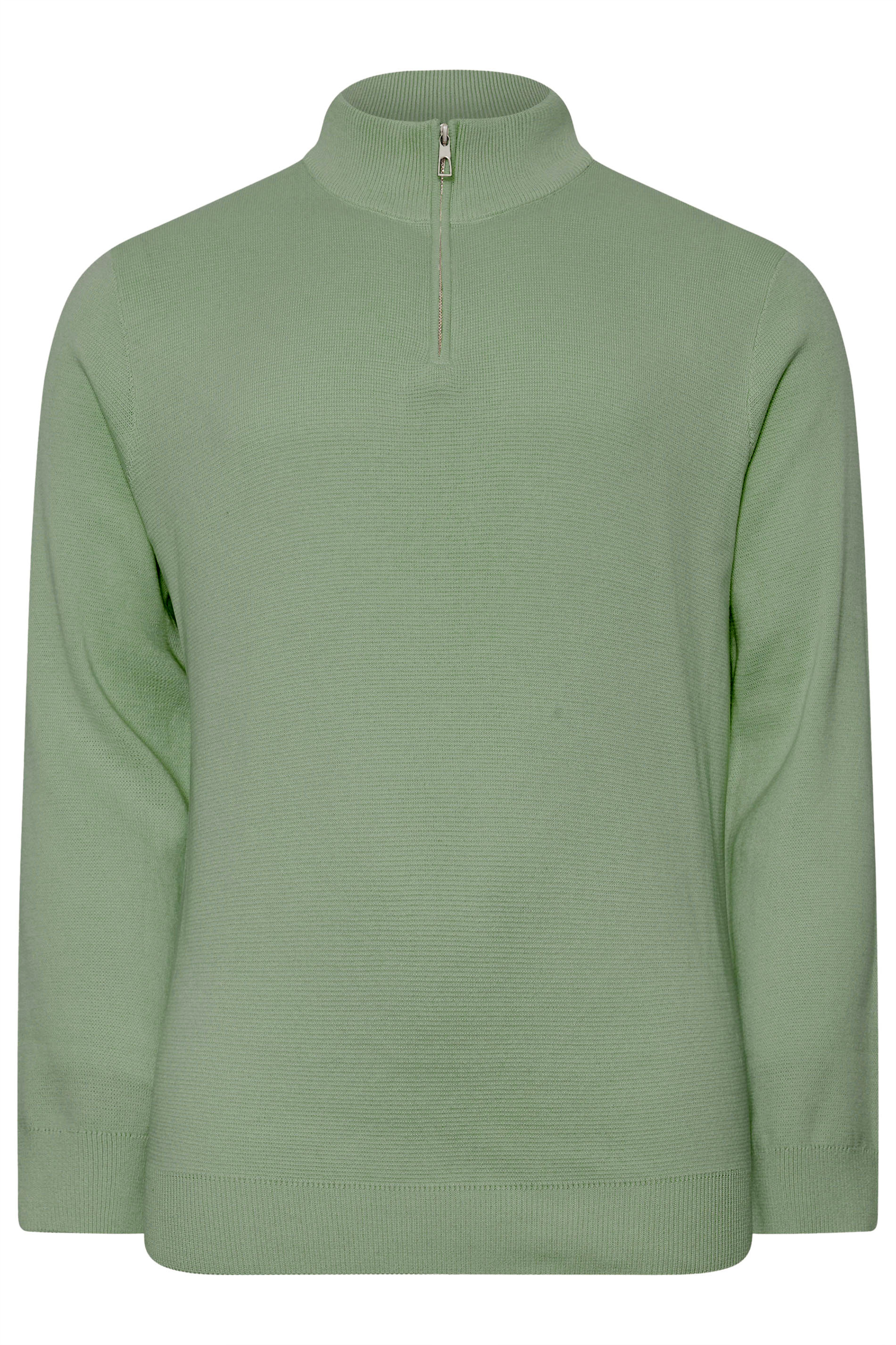 BadRhino Big & Tall Green Milano Quarter Zip Jumper | BadRhino 5