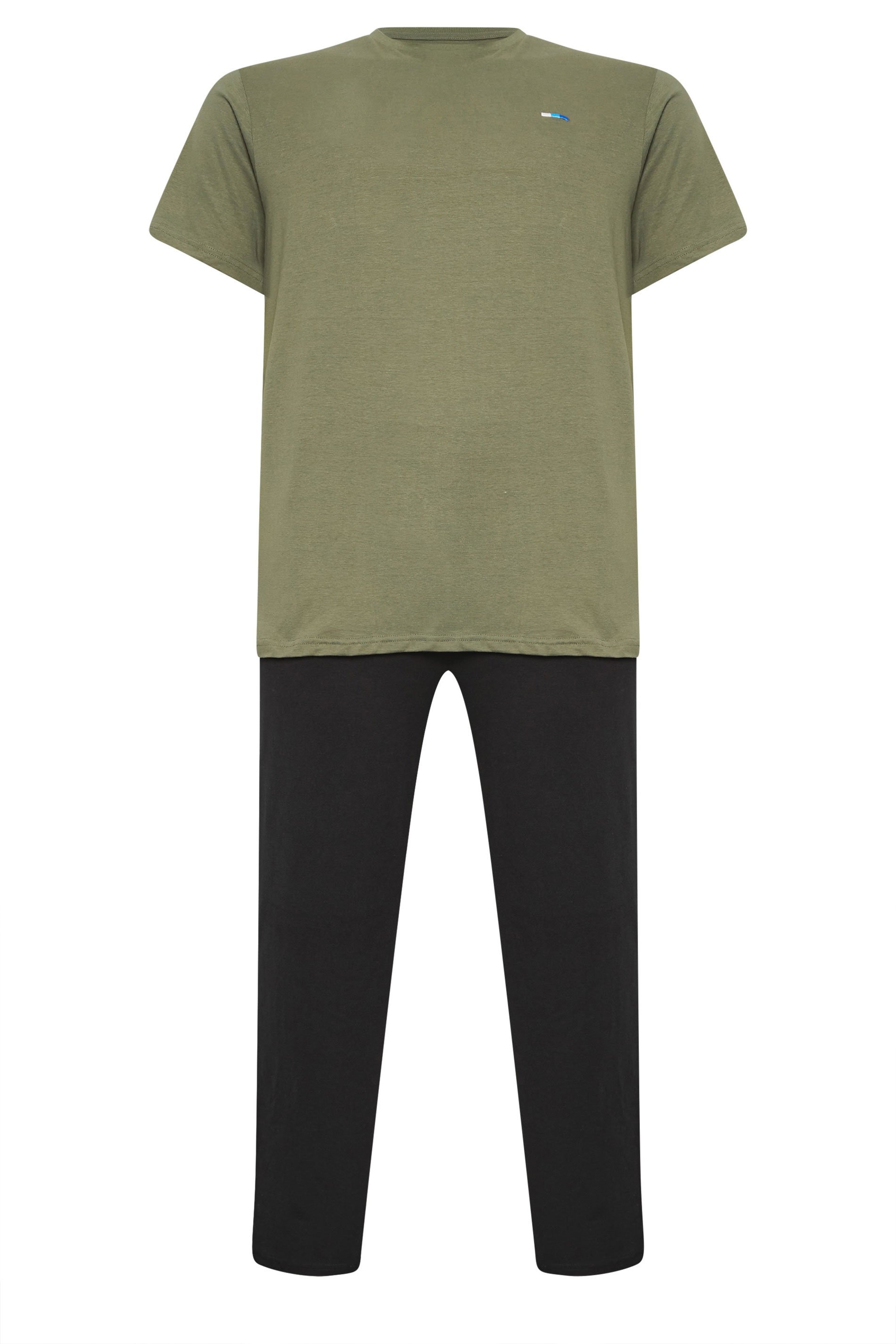 BadRhino Big & Tall Olive Green Lounge Trouser & T-Shirt Set | BadRhino 5