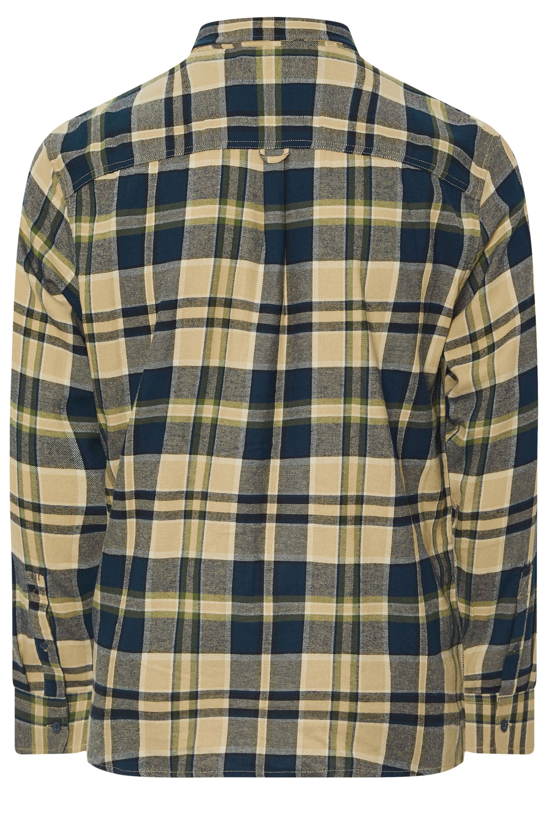 BLEND Big & Tall Navy Blue Check Shirt | BadRhino 4