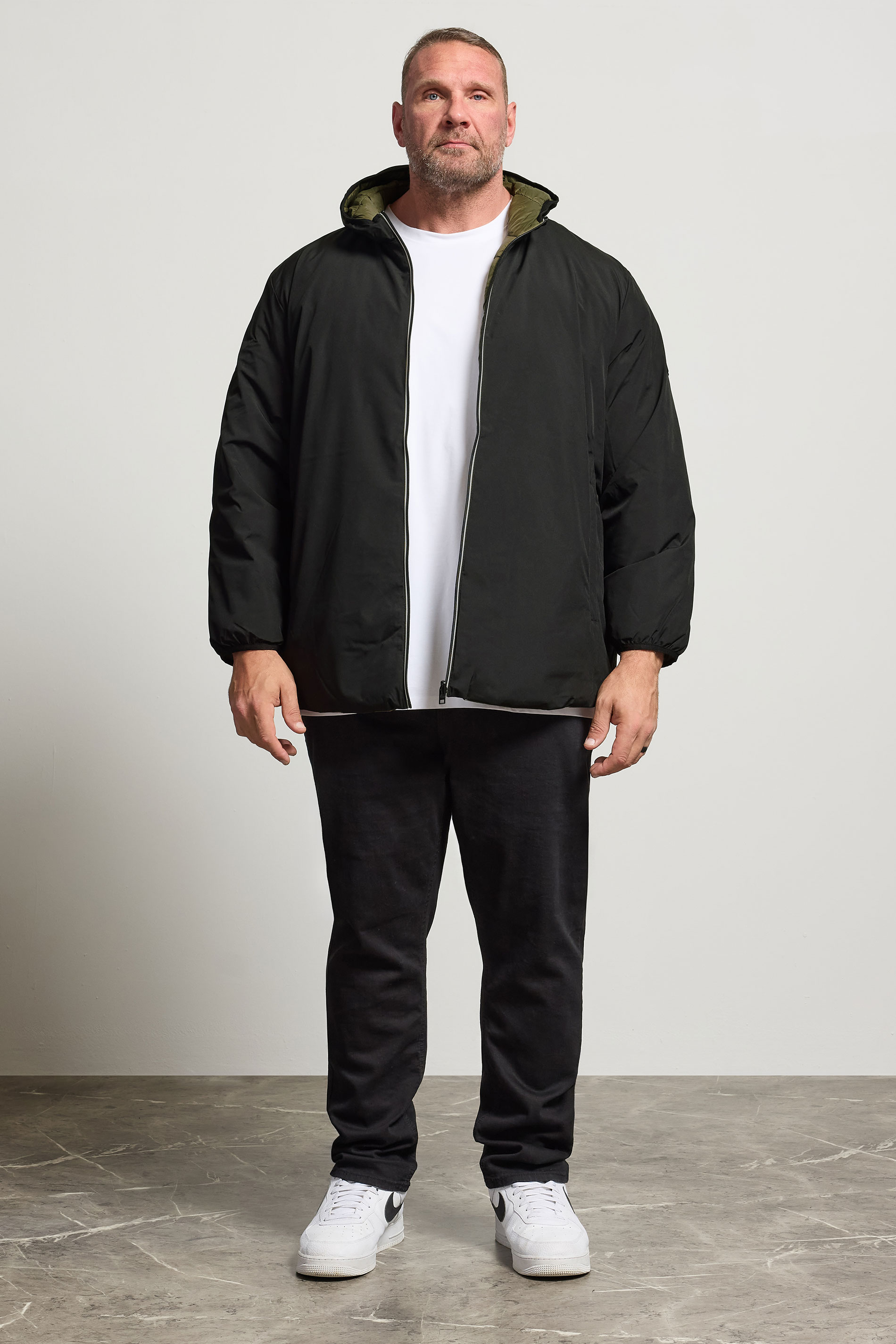 JACK & JONES Big & Tall Black Reversible Puffer Jacket | BadRhino 4