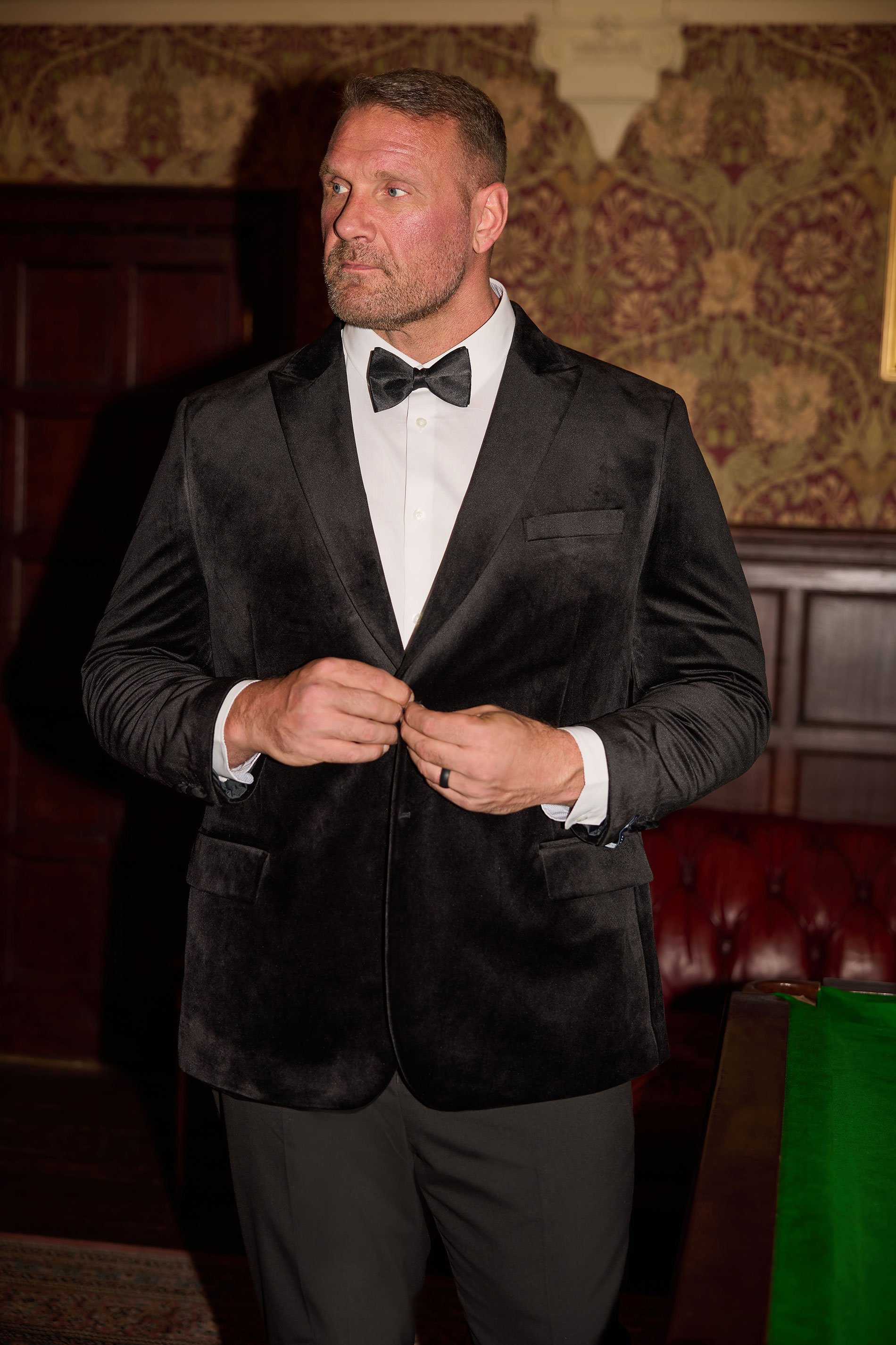 BadRhino Big & Tall Black Tailored Velvet Blazer | BadRhino 1