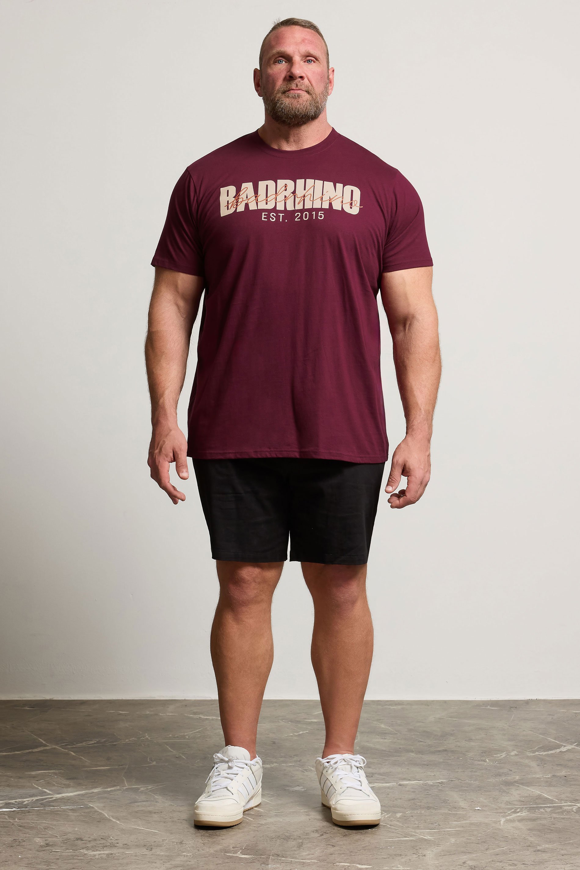 BadRhino Big & Tall 3 PACK Burgundy Red & Navy Blue Scripted T-Shirts | BadRhino 3