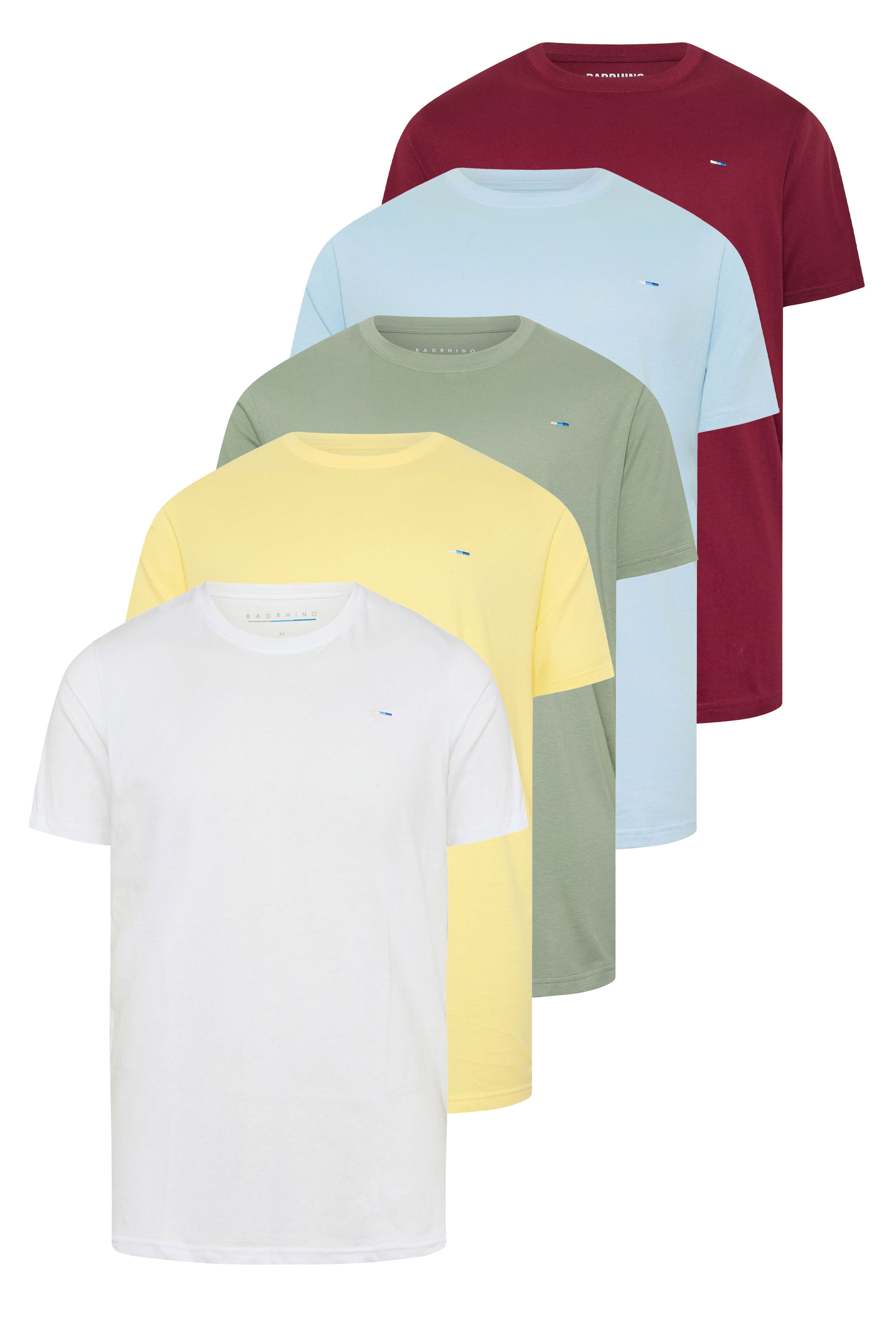 BadRhino Big & Tall 5 PACK Yellow/Green/Blue/Red/White Core T-Shirts | BadRhino 8