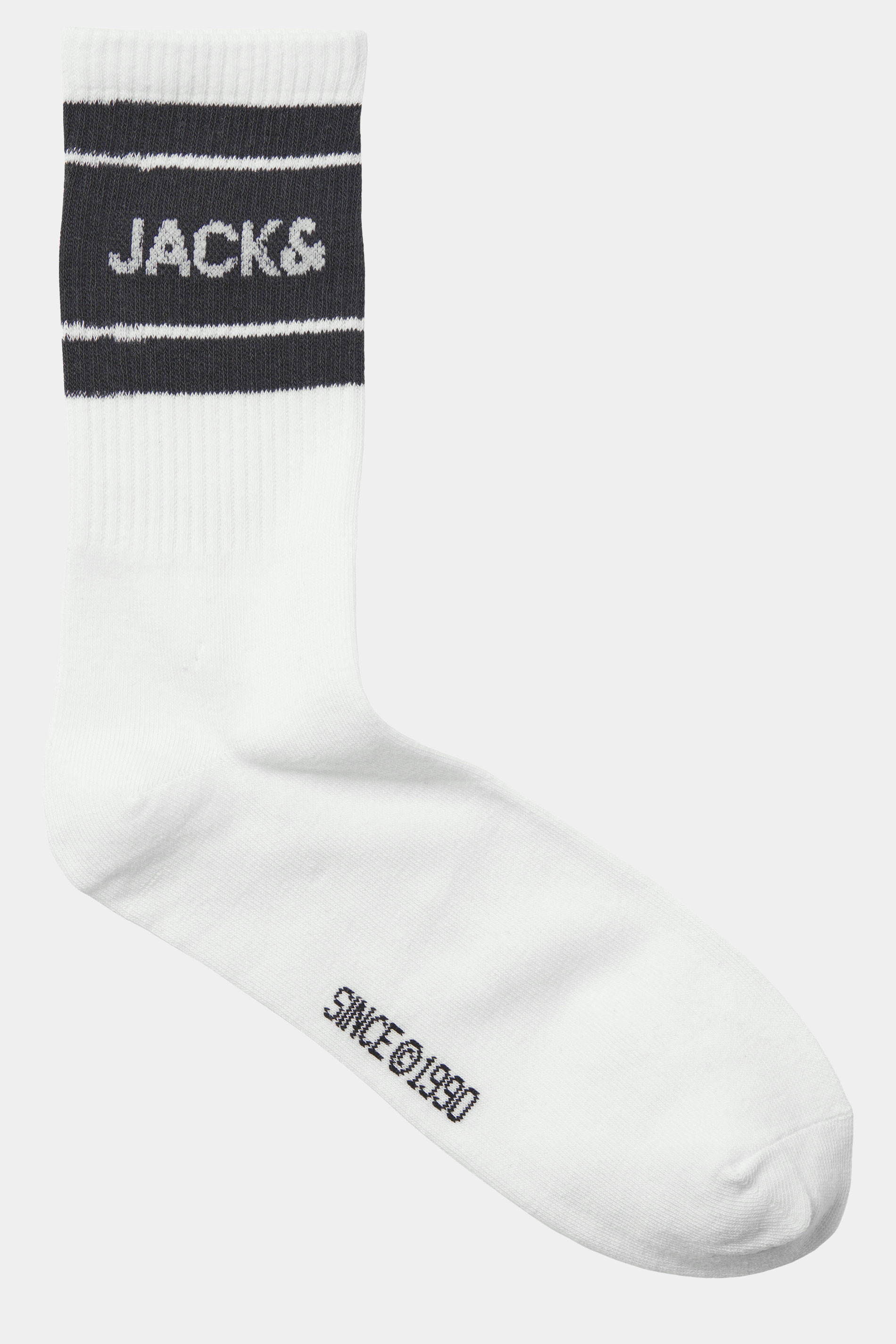 JACK & JONES 3 Pack Black & White Tennis Socks | BadRhino 3