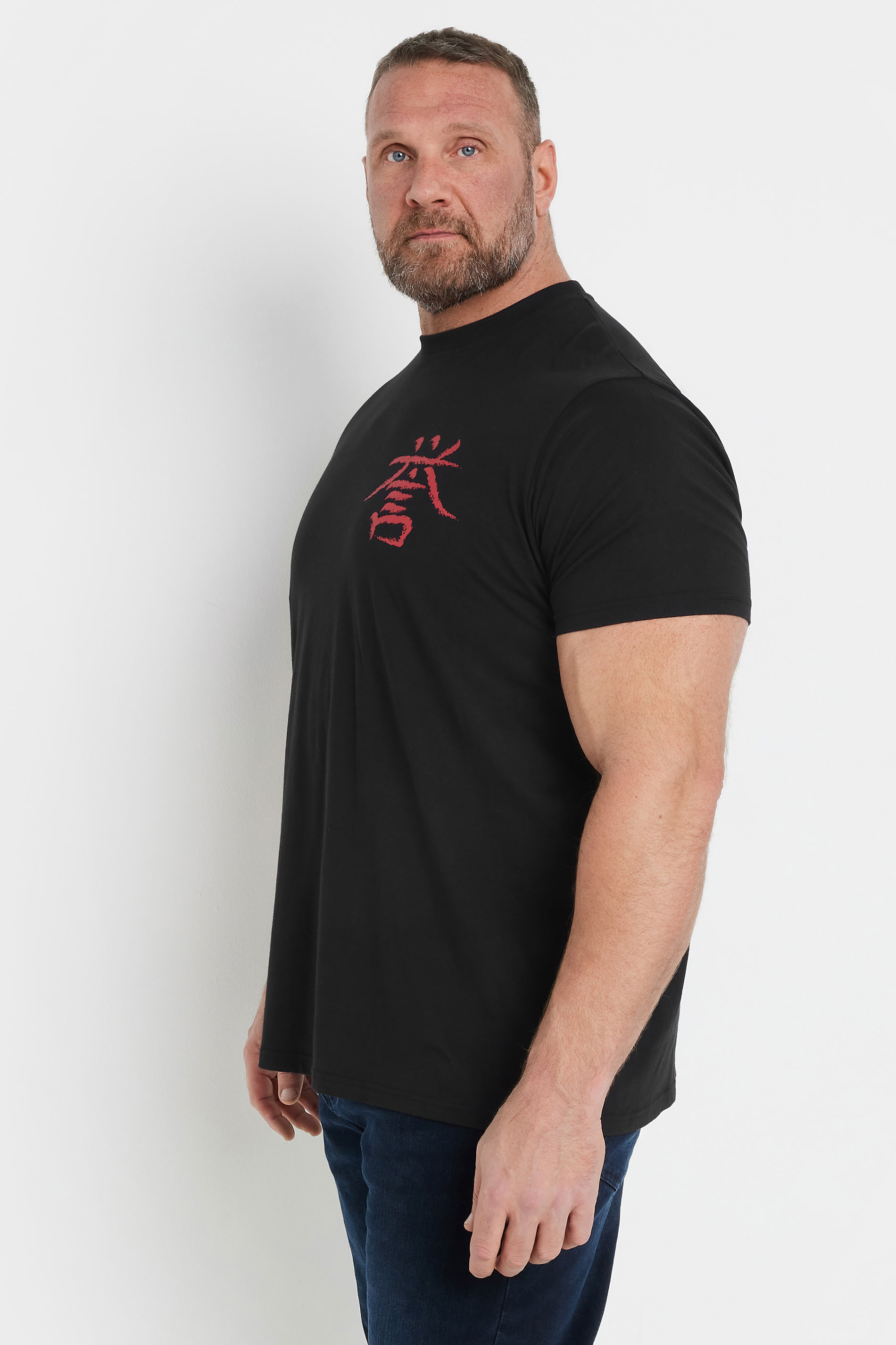 BadRhino Big & Tall Black 'Tokyo' Print T-Shirt | BadRhino 4