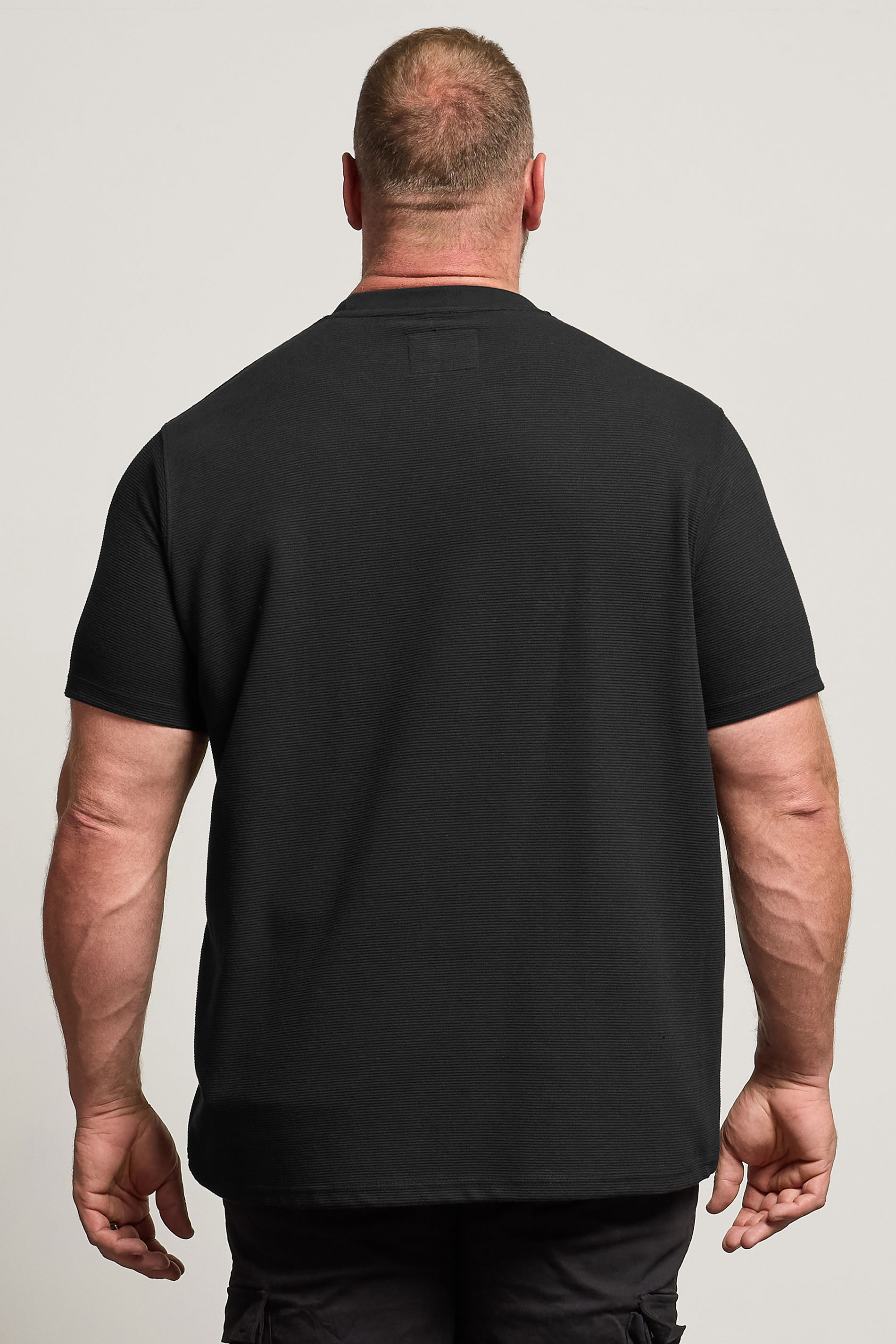 BadRhino Big & Tall Black Ottoman Ribbed T-Shirt | BadRhino 3