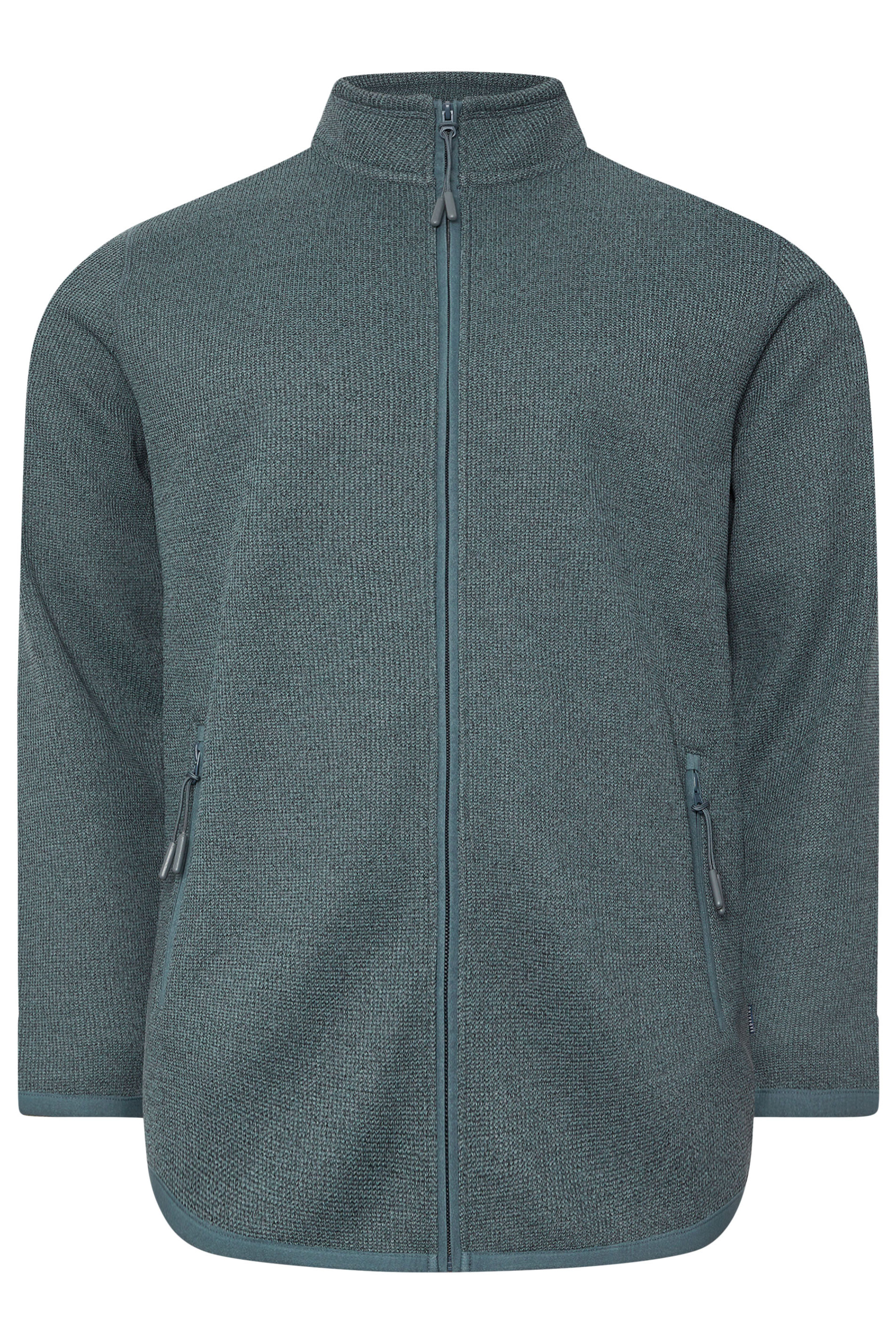 BadRhino Big & Tall Stormy Blue Full Zip Textured Fleece Jacket | BadRhino 7