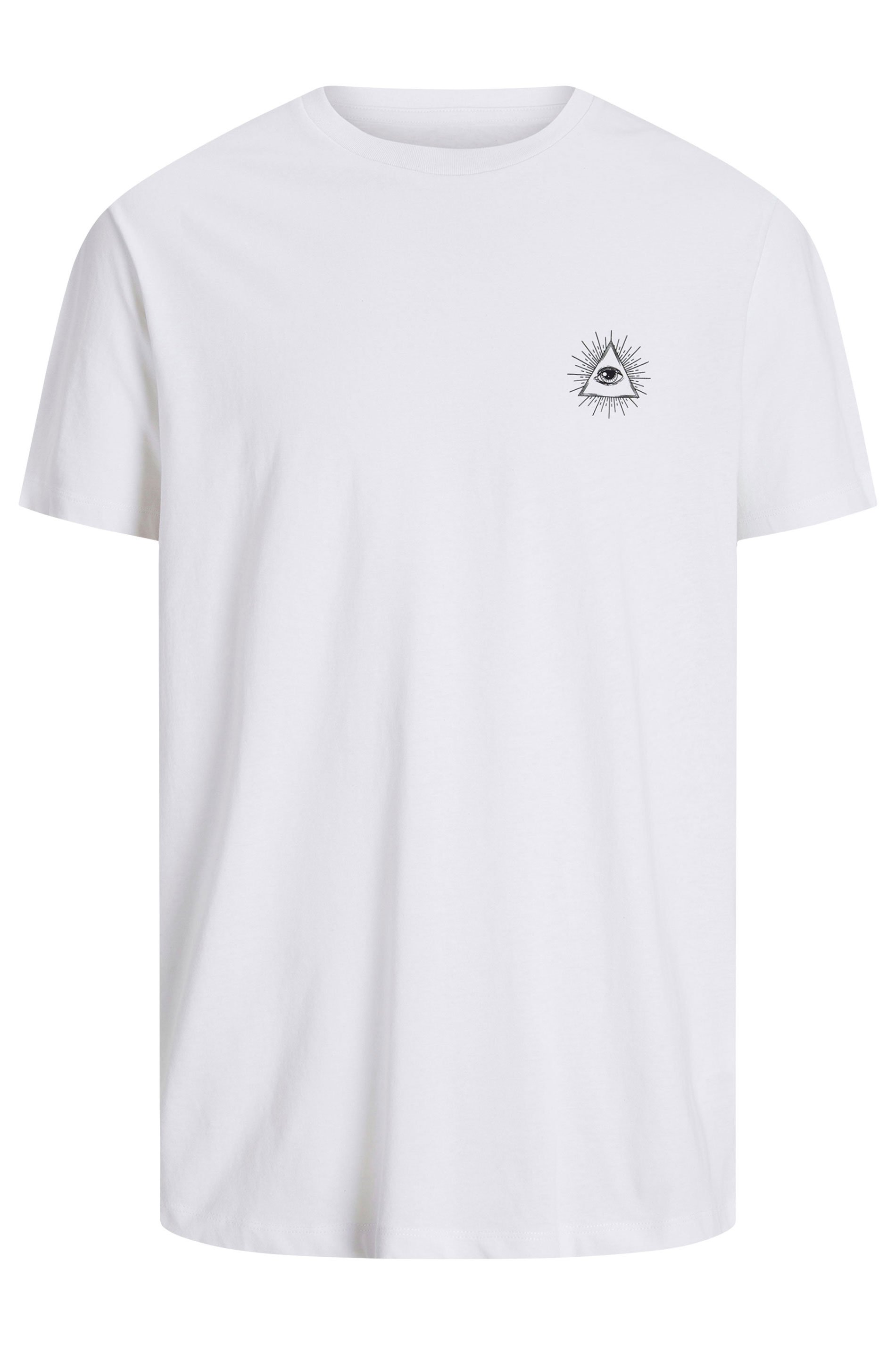 JACK & JONES Big & Tall White 'All Seeing Eye' Print T-Shirt | BadRhino 4
