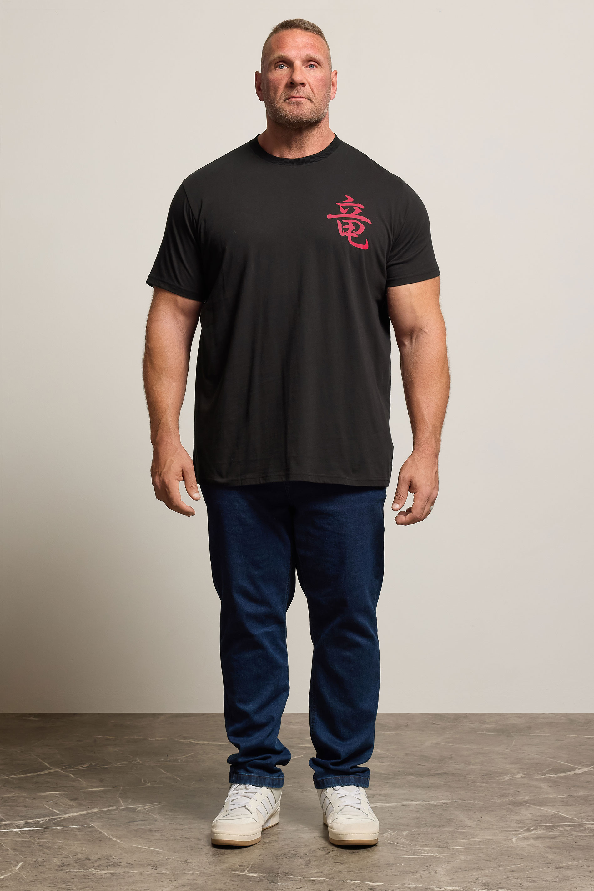 BadRhino Big & Tall Black Japanese Print T-Shirt | BadRhino 3