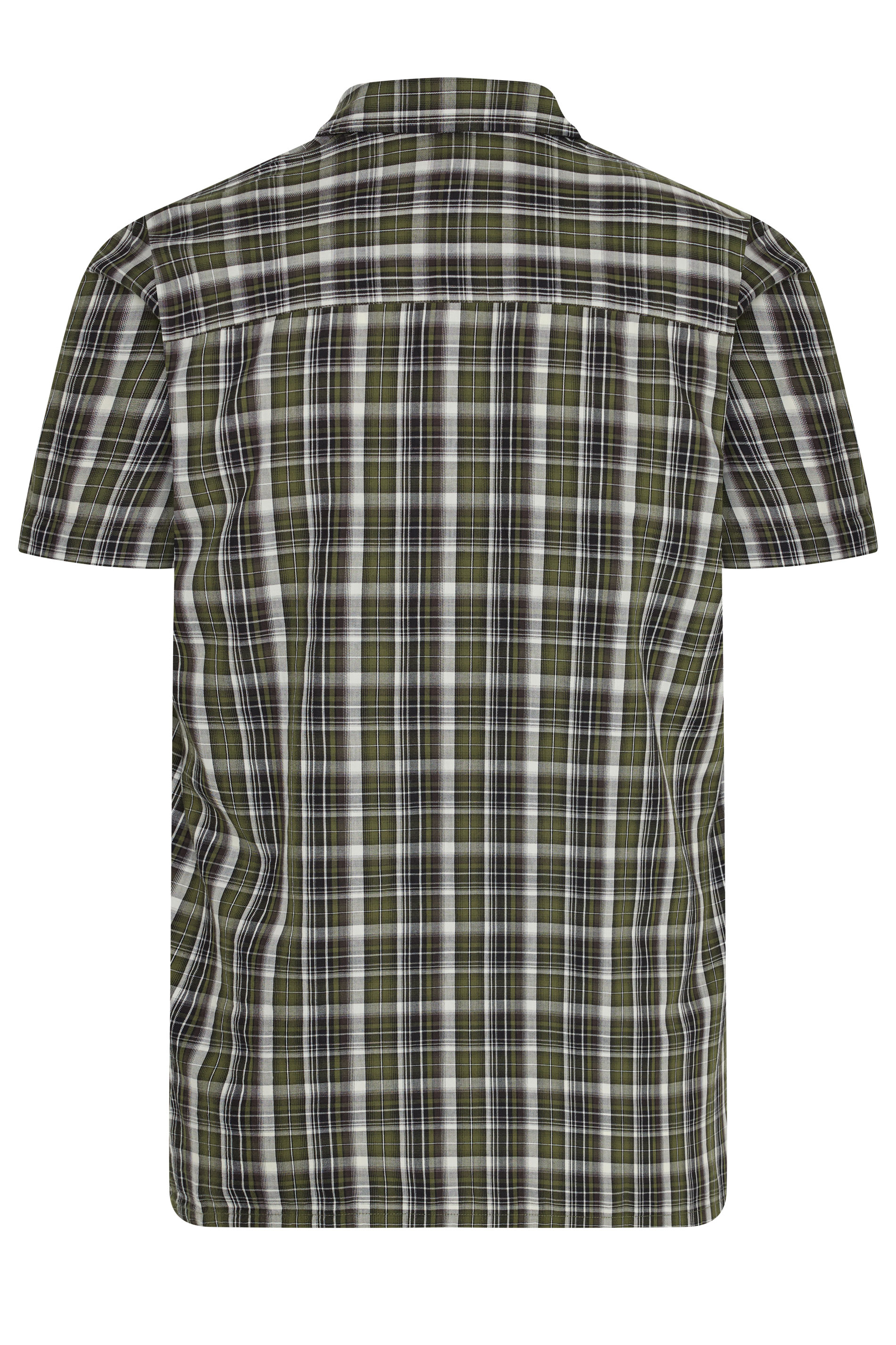 BadRhino Big & Tall Green Check Print Short Sleeve Shirt | BadRhino 6