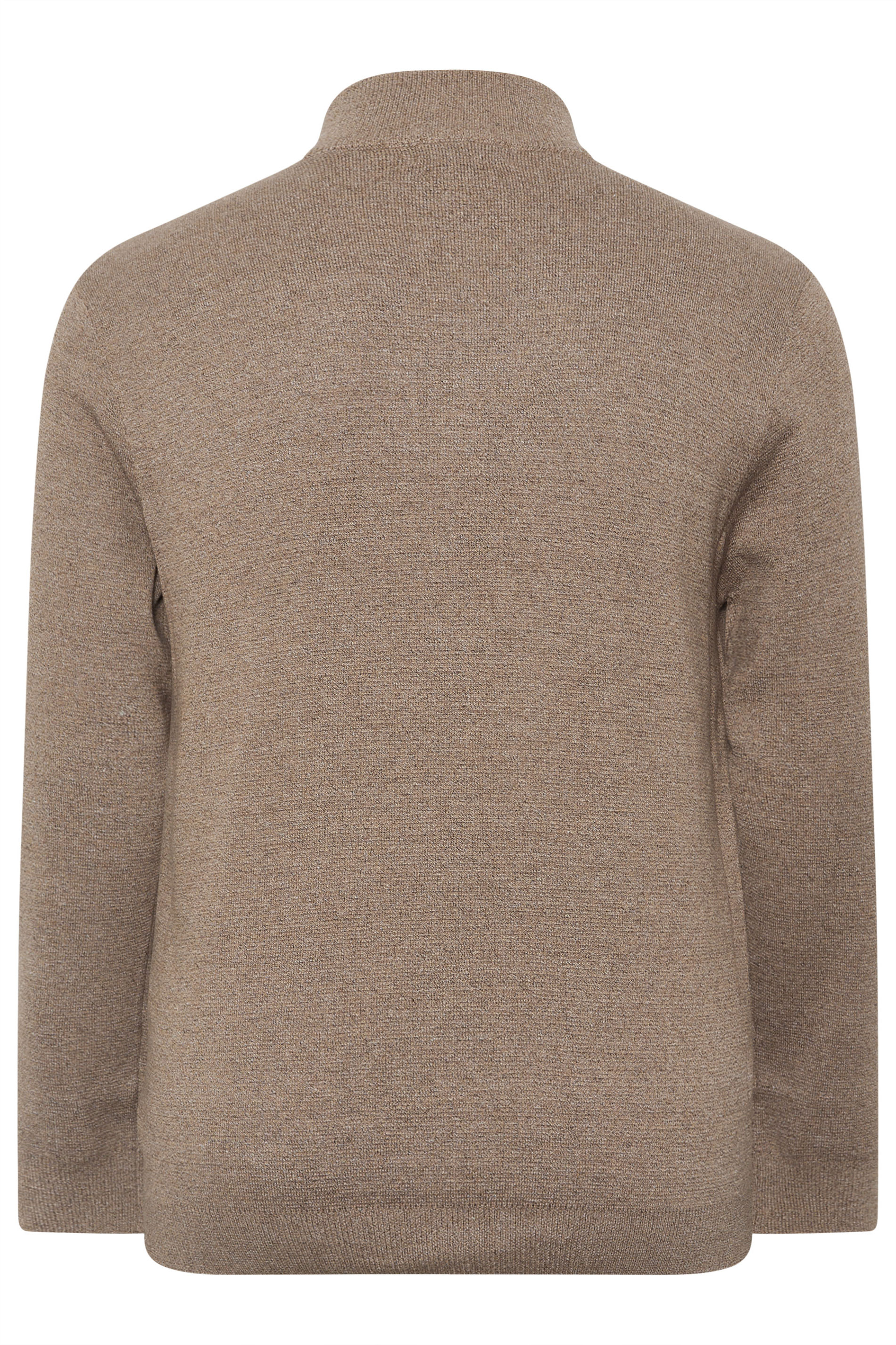 BadRhino Big & Tall Natural Brown Milano Quarter Zip Jumper | BadRhino 4