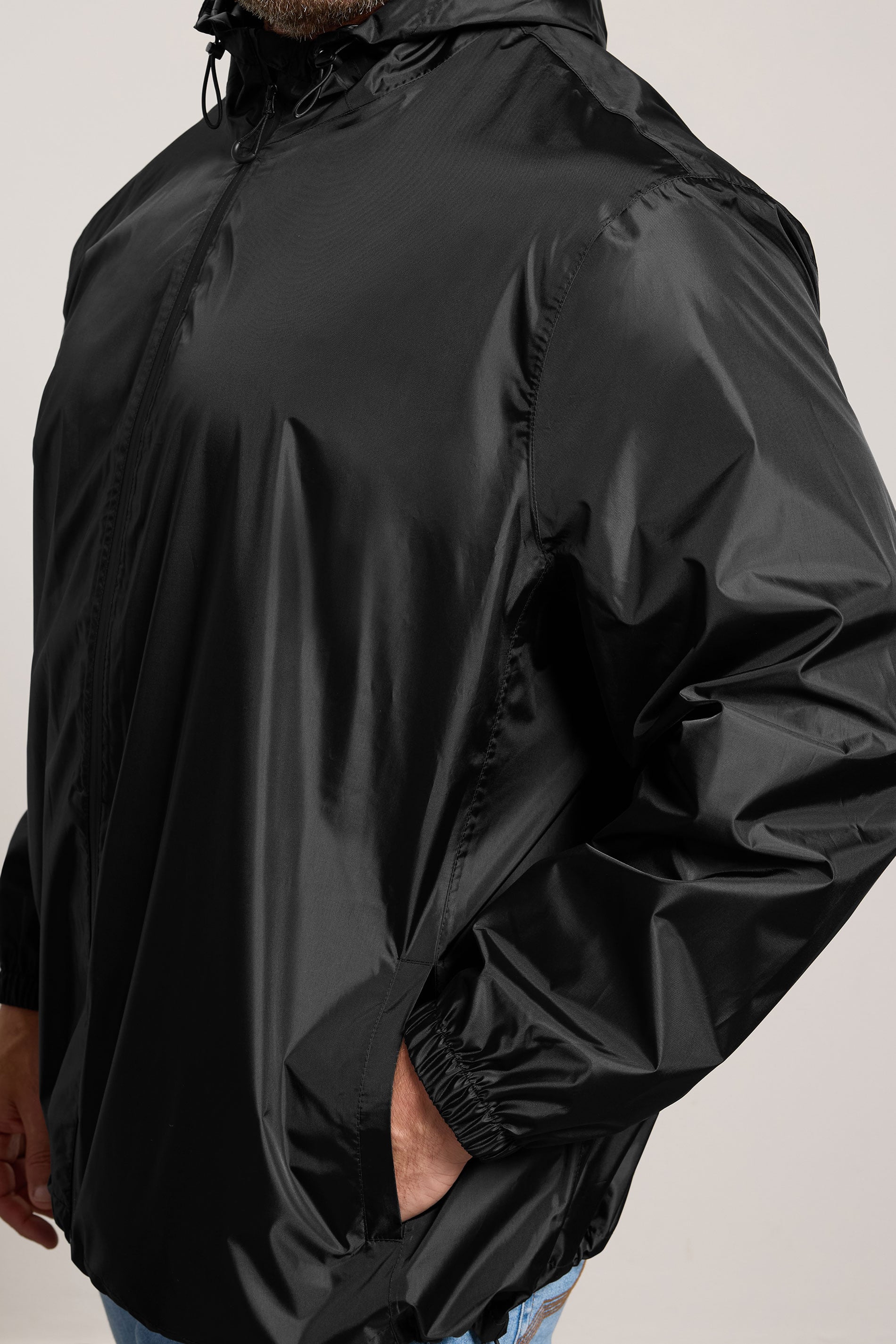 BadRhino Big & Tall Black Pac a Mac Hooded Jacket | BadRhino 4
