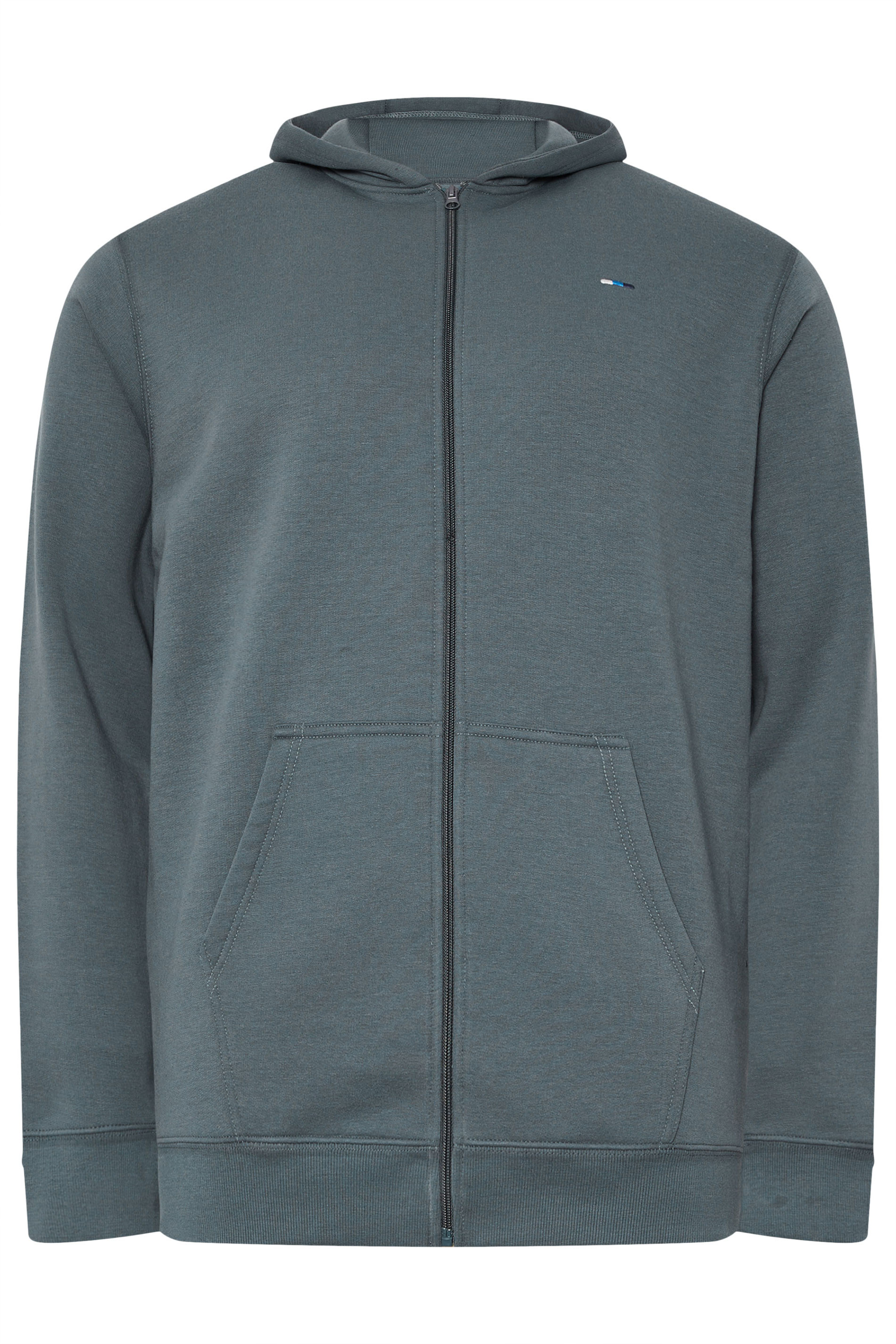 BadRhino Big & Tall Storm Blue Zip Through Hoodie | BadRhino 5