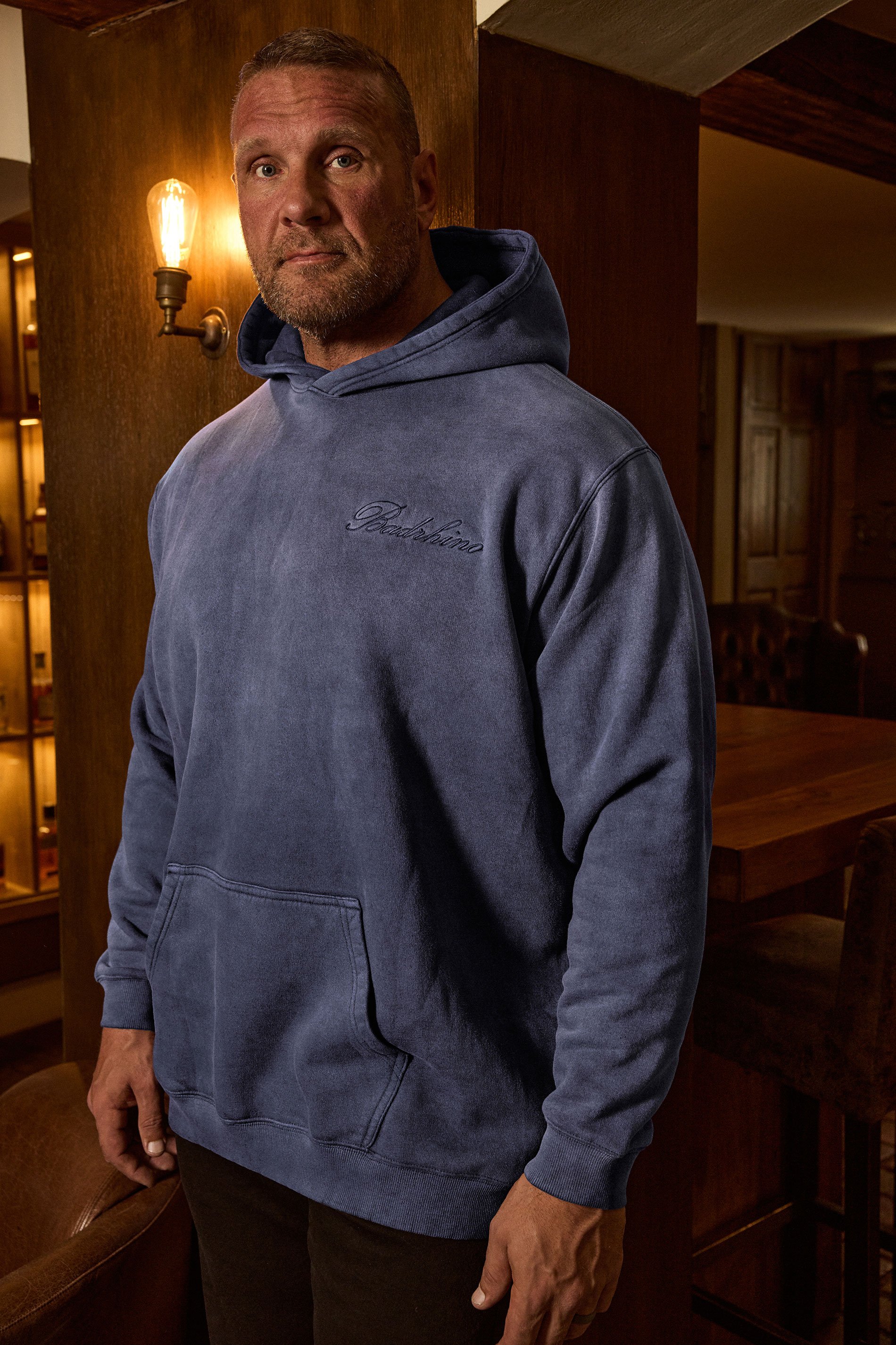 BadRhino Big & Tall Navy Blue Sun Bleached Hoodie | BadRhino 1