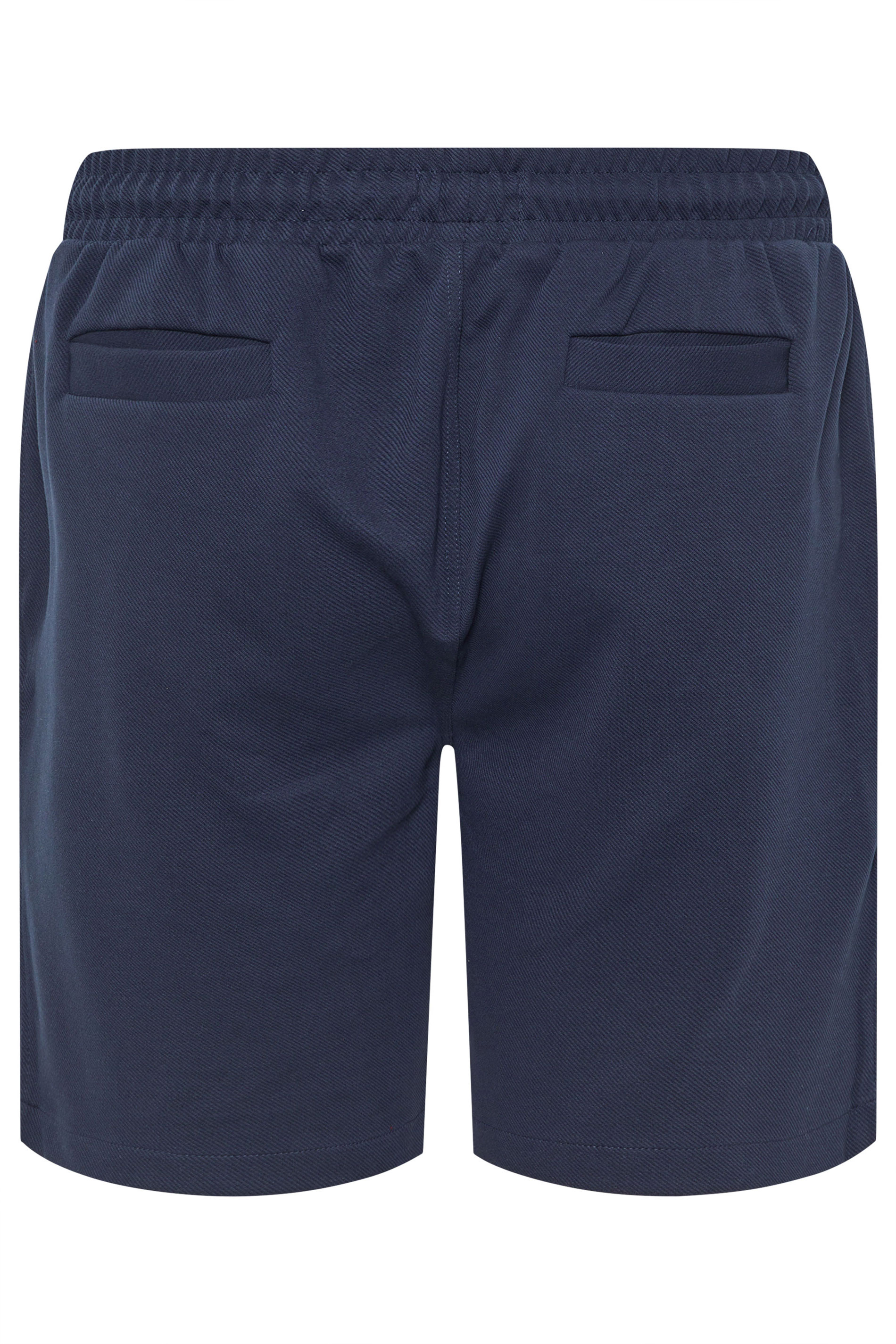 BadRhino Big & Tall Navy Blue Textured Jersey Shorts | BadRhino   4