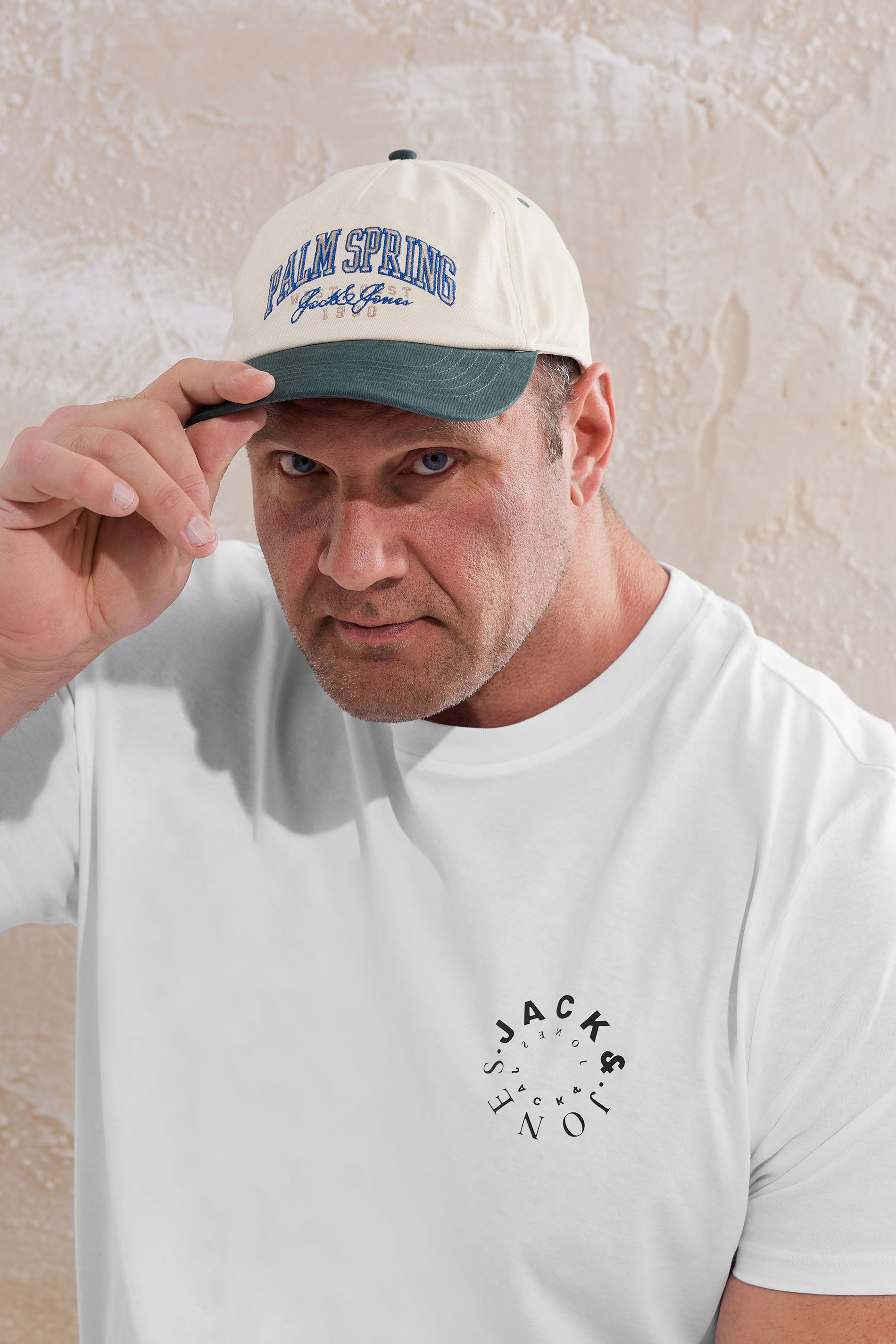 JACK & JONES Big & Tall Moonbeam White Baseball Cap | BadRhino 1