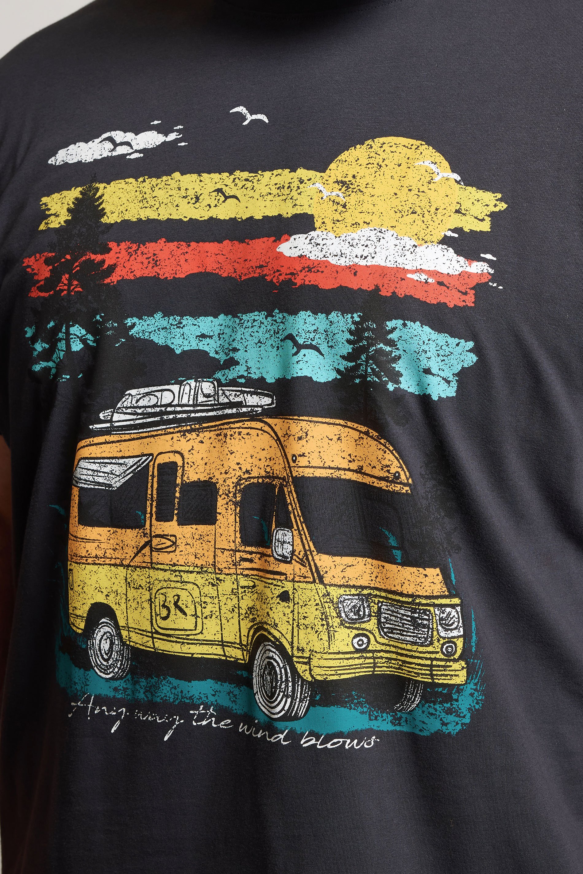 BadRhino Big & Tall Ebony Grey Camper Graphic T-Shirt | BadRhino 4
