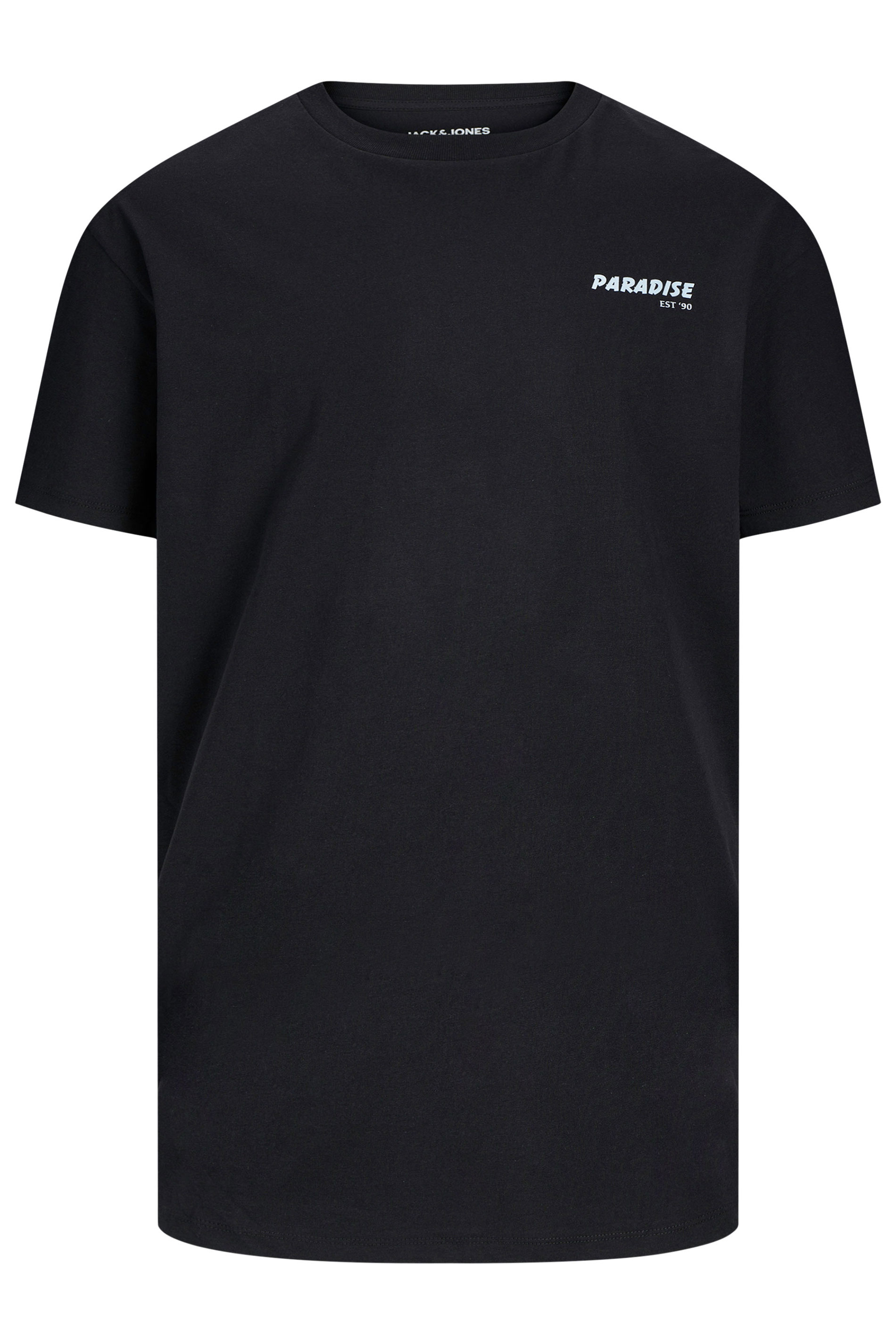 JACK & JONES Big & Tall Black 'Paradise' Printed T-Shirt | BadRhino 3