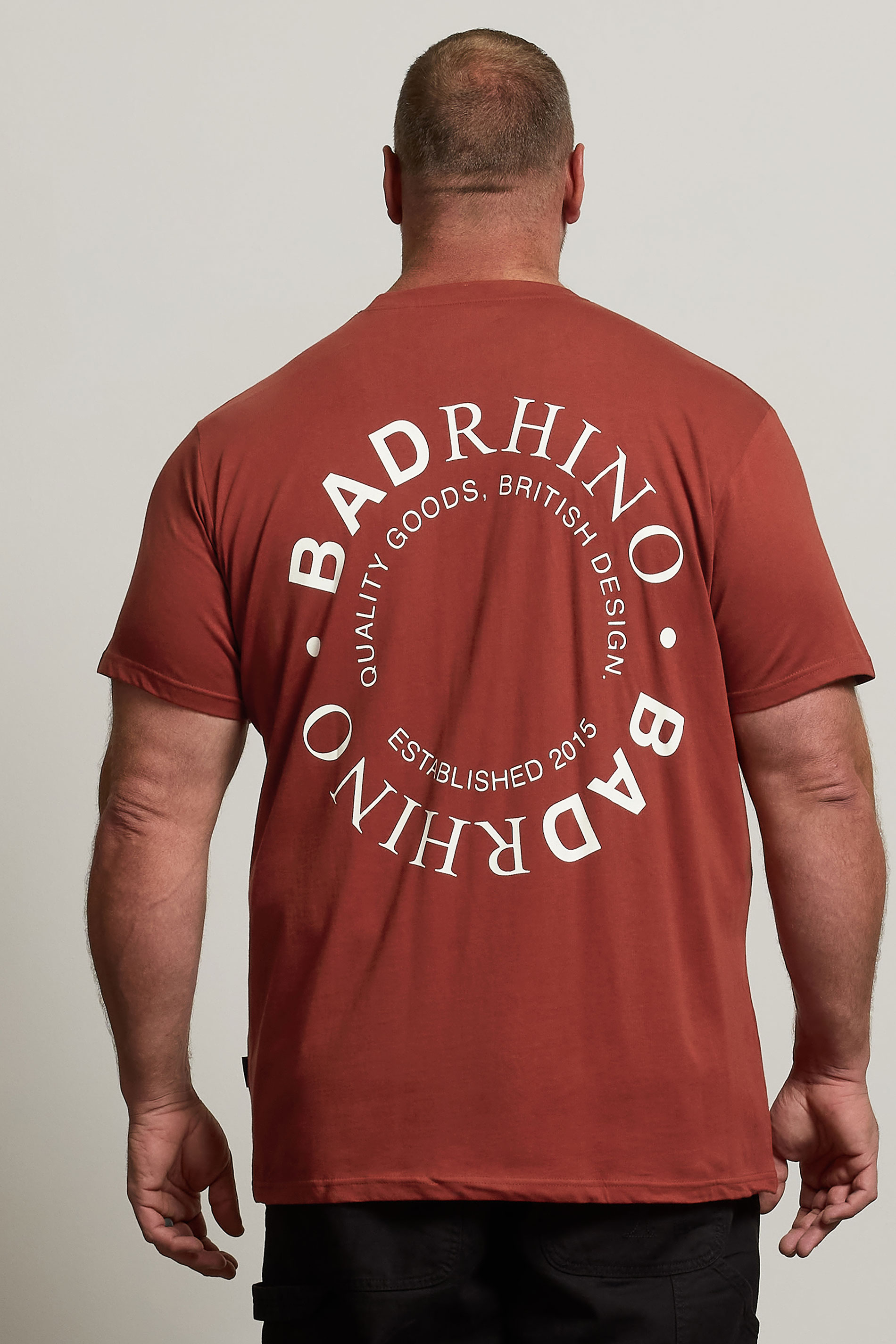 BadRhino Big & Tall Burnt Red Circle Logo T-Shirt | BadRhino 3
