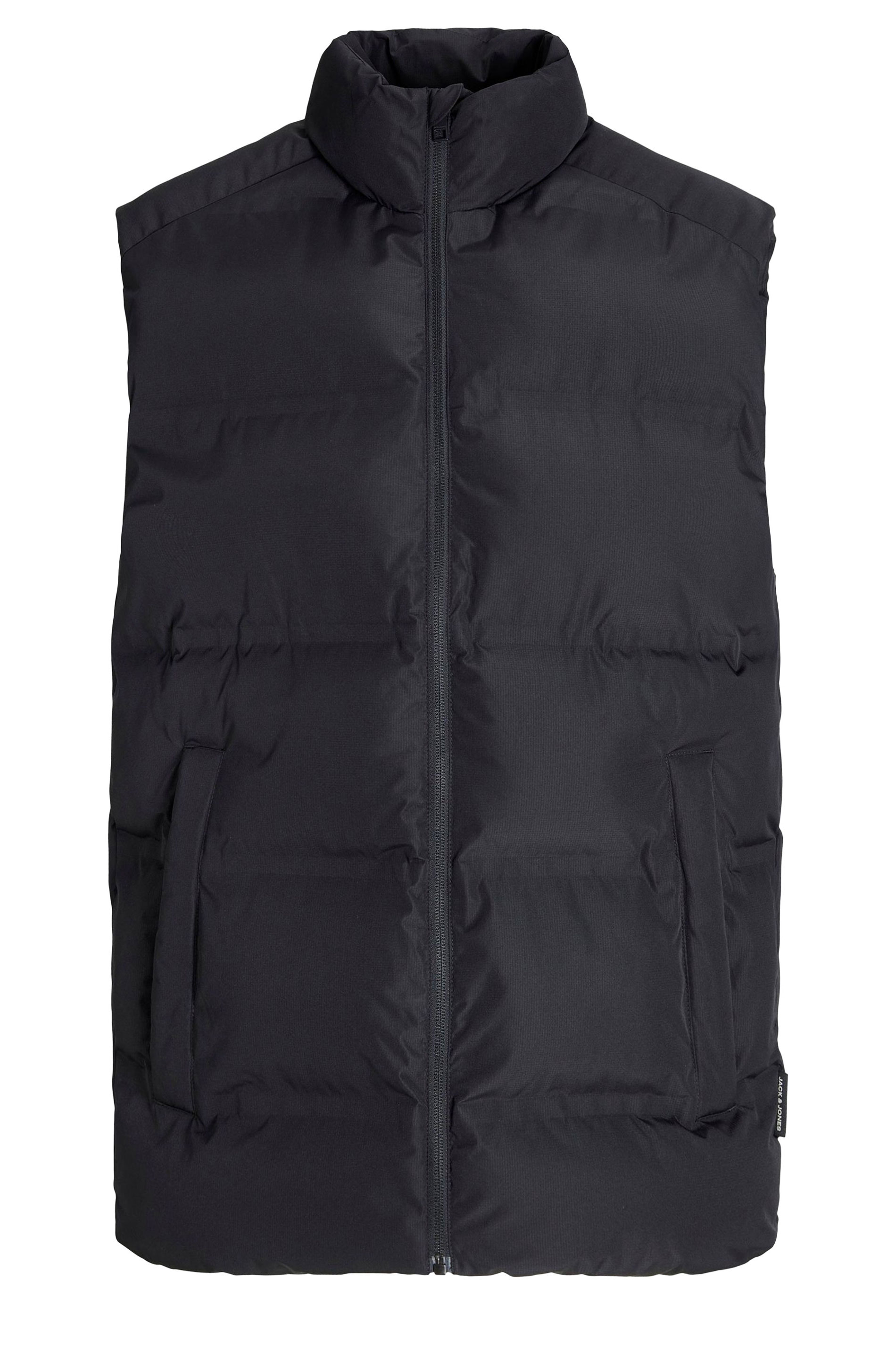 JACK & JONES Big & Tall Black Collared Puffer Bodywarmer | BadRhino 3