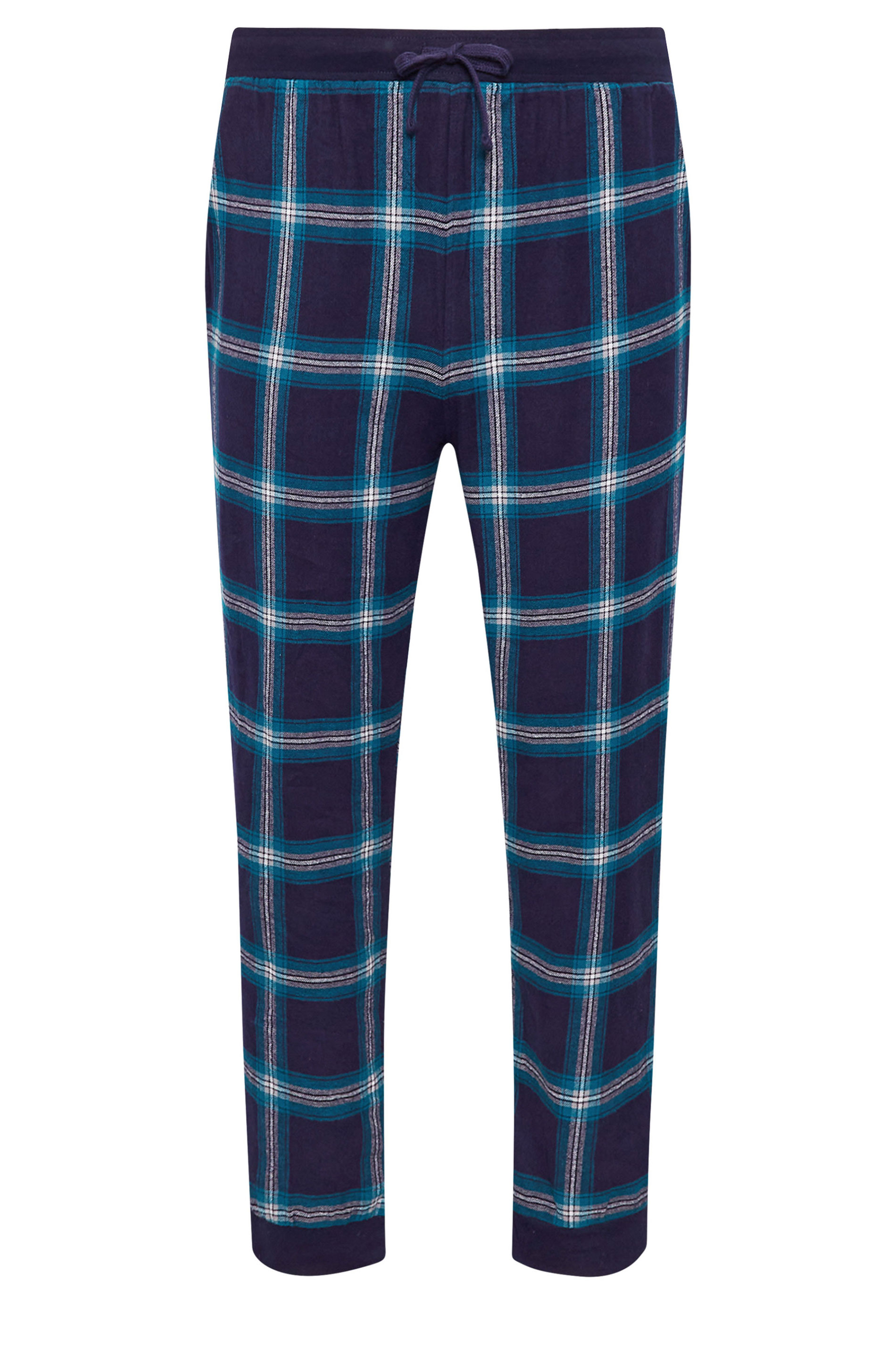 BadRhino Big & Tall Blue Check Print Pyjama Trousers | BadRhino 5