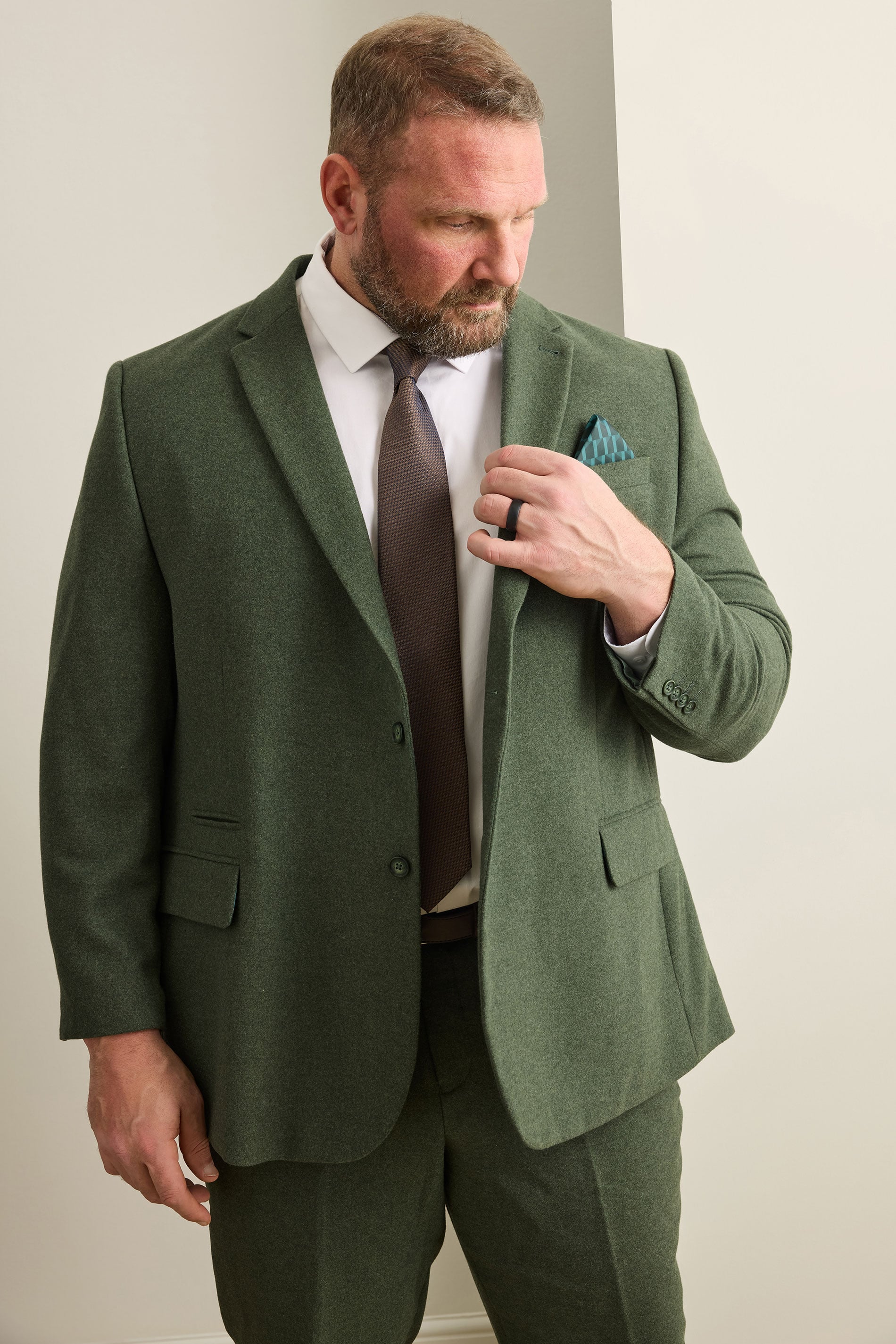 BadRhino Tailoring Big & Tall Green Tweed Suit Jacket | BadRhino 3