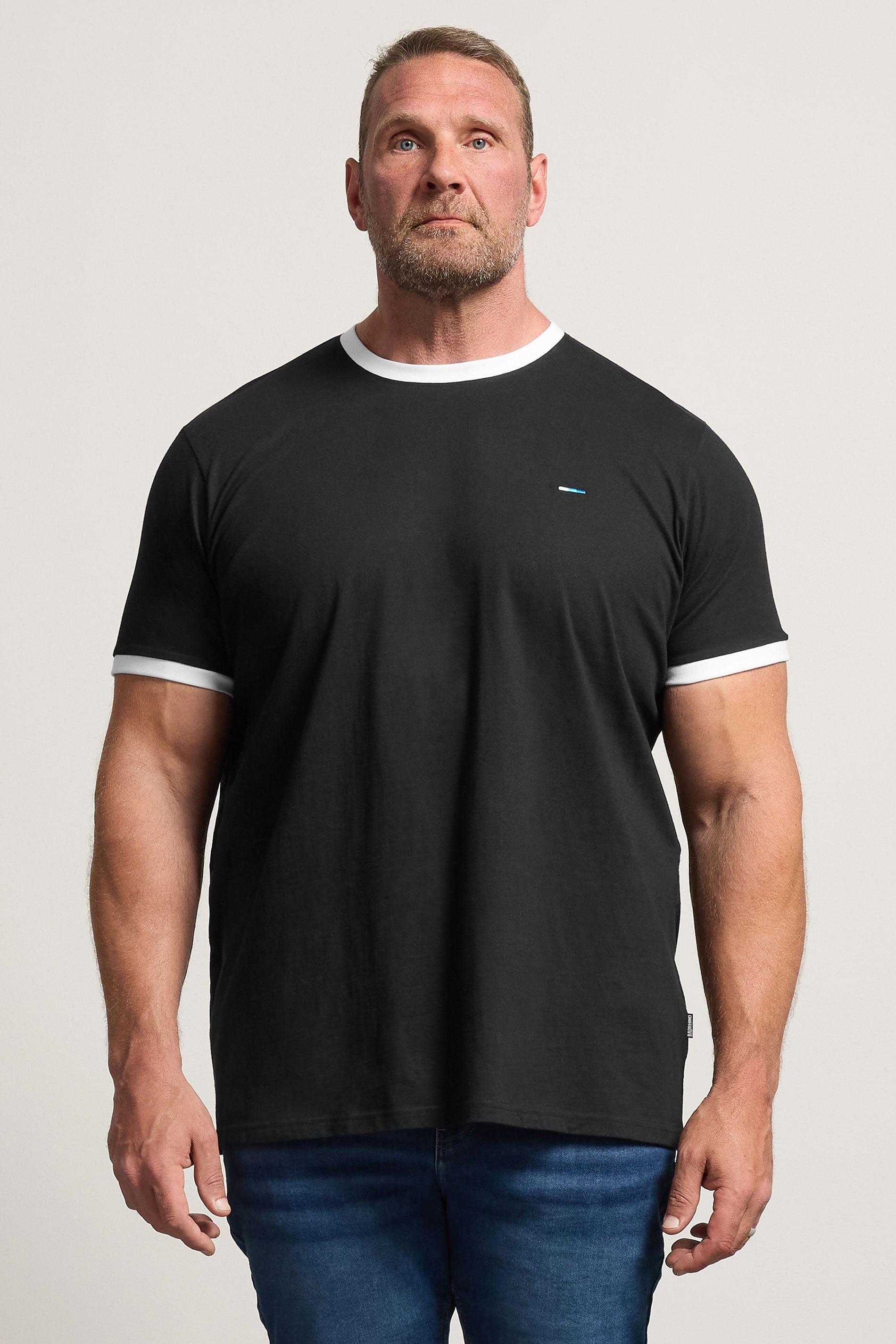 BadRhino Big & Tall Black Ringer T-Shirt | BadRhino 3