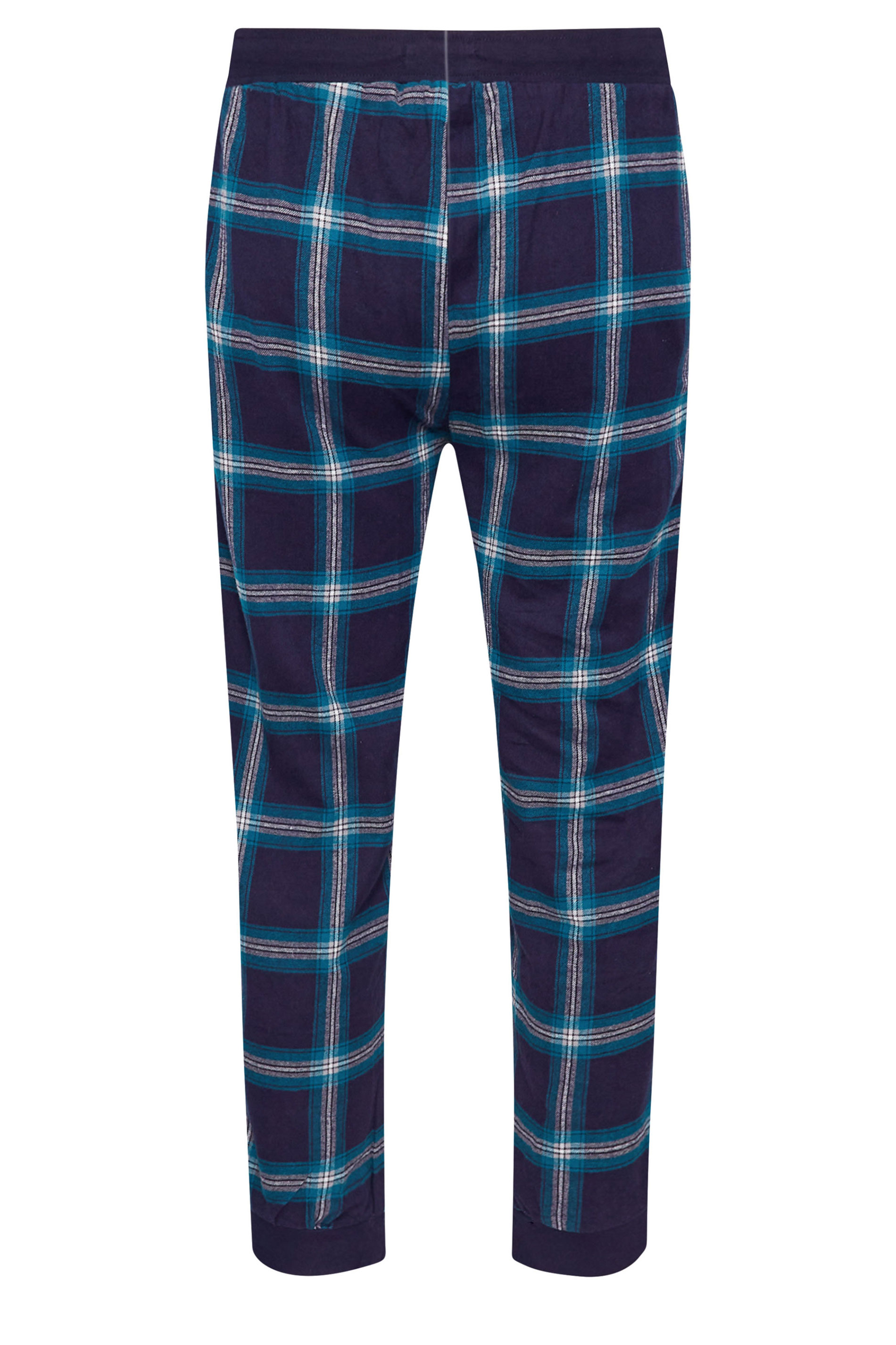 BadRhino Big & Tall Blue Check Print Pyjama Trousers | BadRhino 6