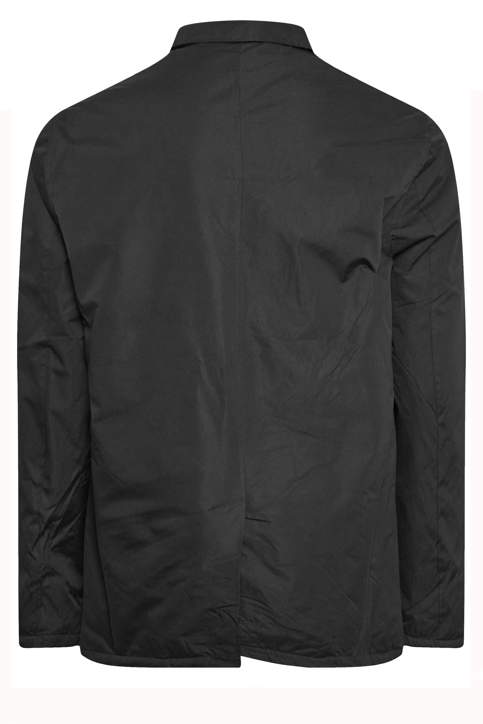 D555 Big & Tall Black Button Down Long Sleeve Shirt Jacket | BadRhino