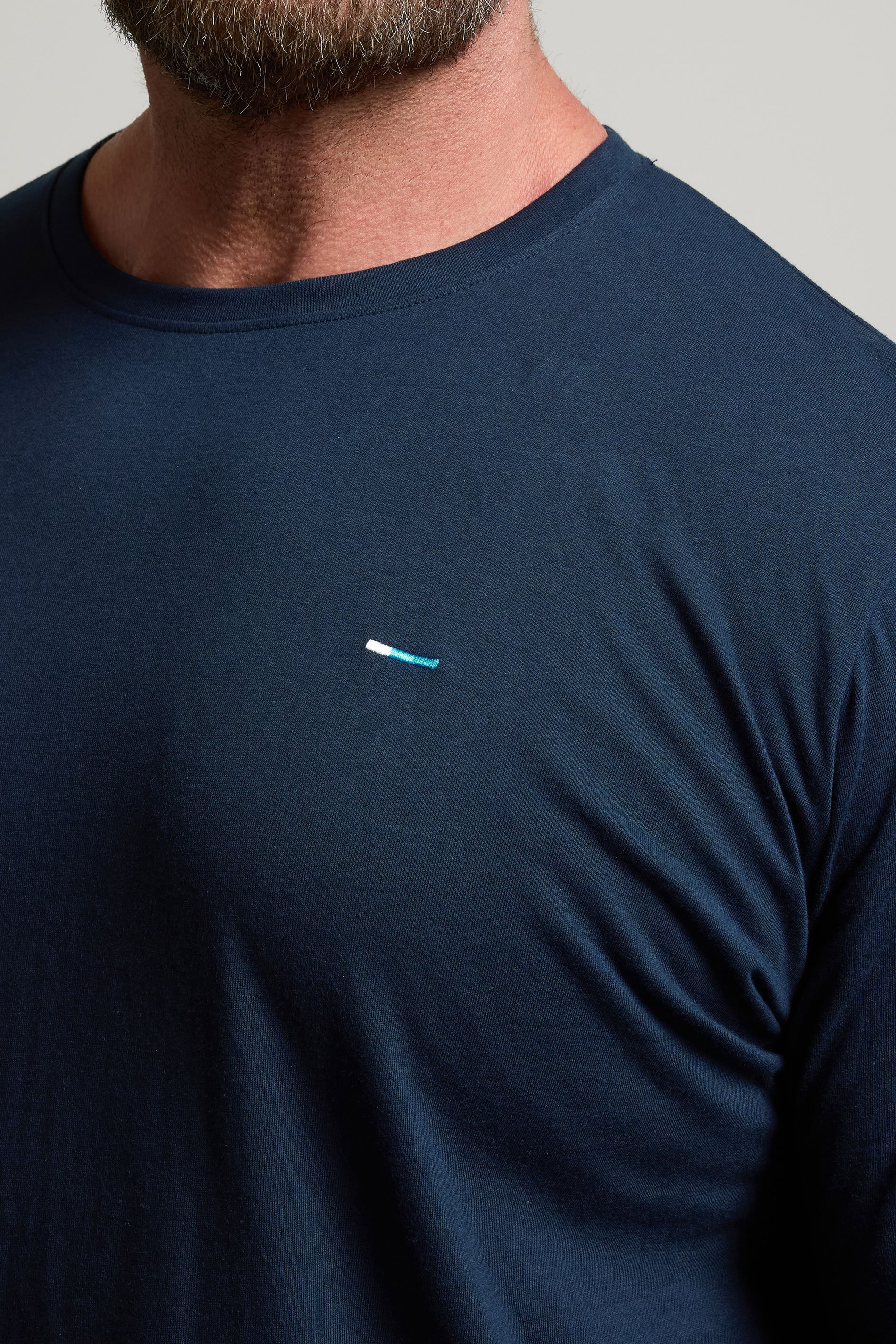 BadRhino Navy Blue Plain Long Sleeve T-Shirt | BadRhino 4