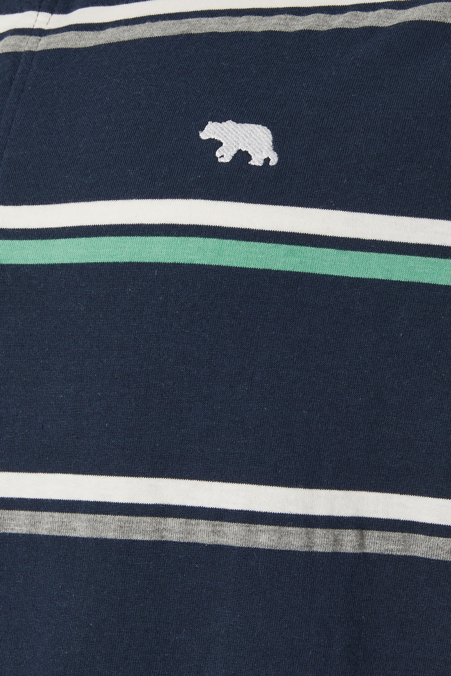 D555 Big & Tall Navy Blue Stripe Rugby Polo Shirt | BadRhino 2