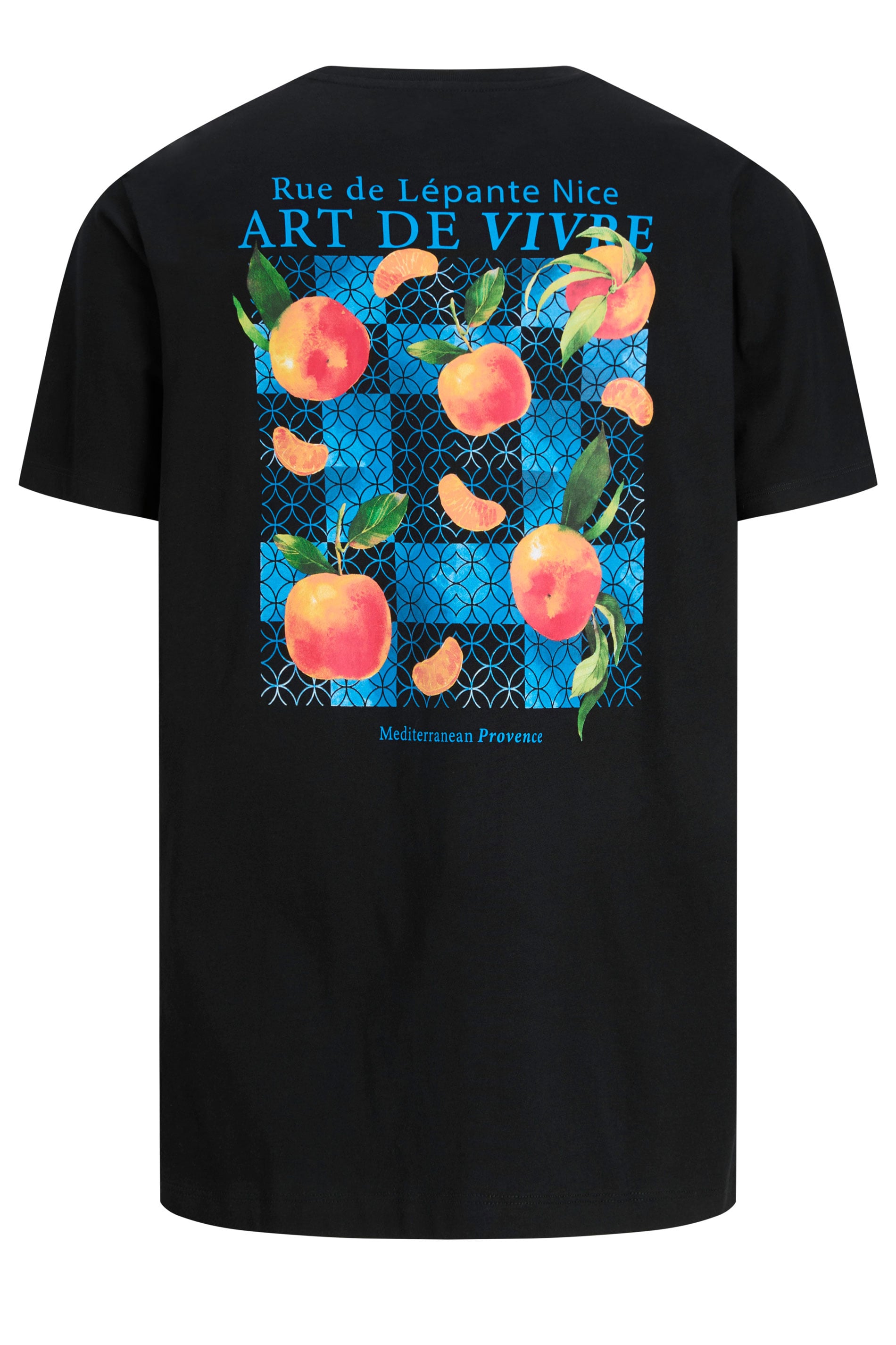 JACK & JONES Big & Tall Black 'Art De Vivre' T-Shirt | BadRhino  2