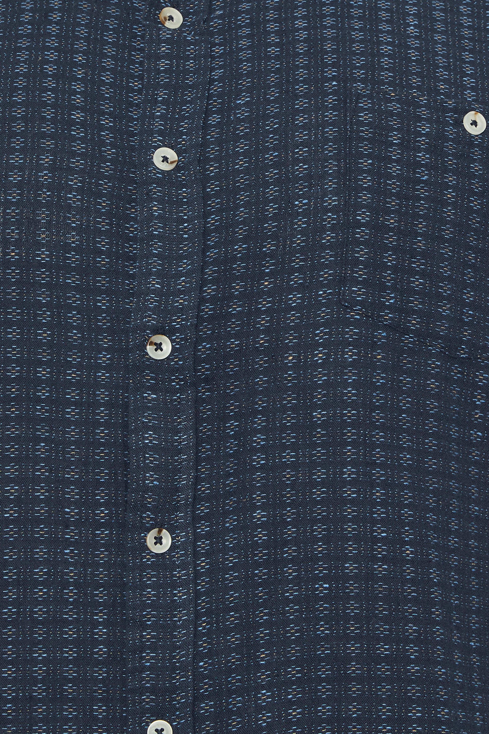 D555 Navy Blue Jacquard Linen Shirt | BadRhino 2