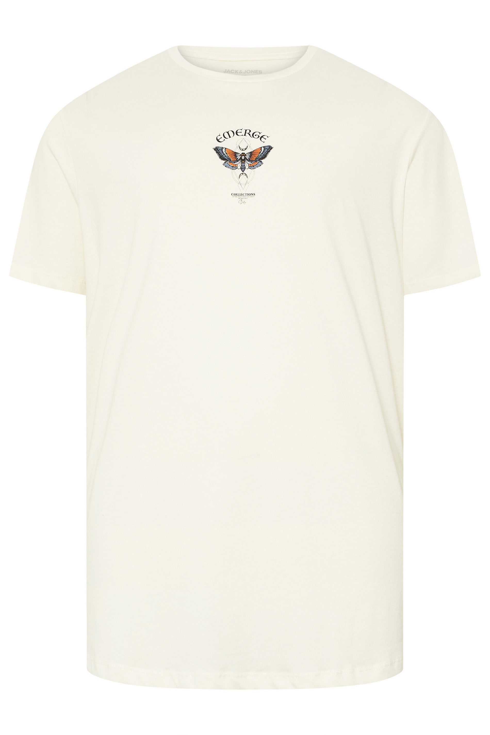 JACK & JONES Big & Tall Antique White Graphic T-Shirt | BadRhino 5