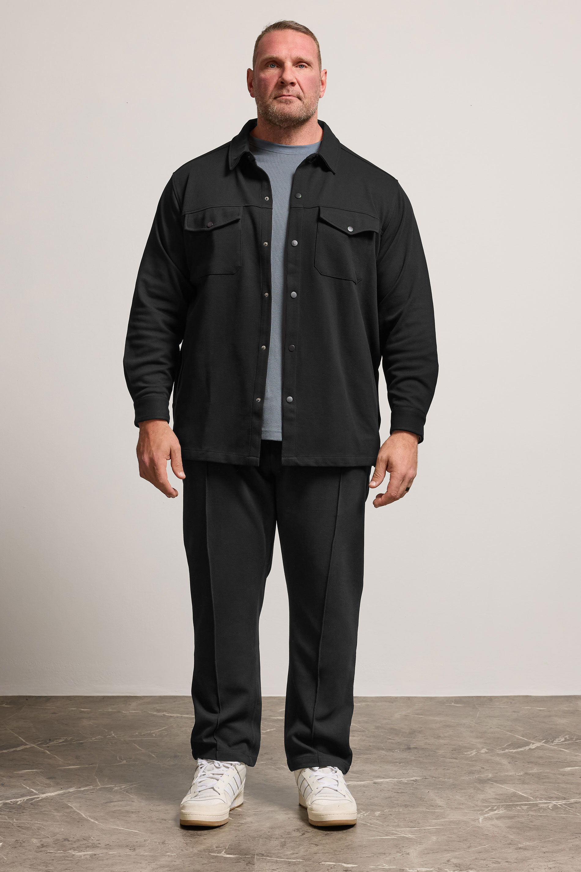 BadRhino Big & Tall Black Textured Jersey Joggers | BadRhino 3