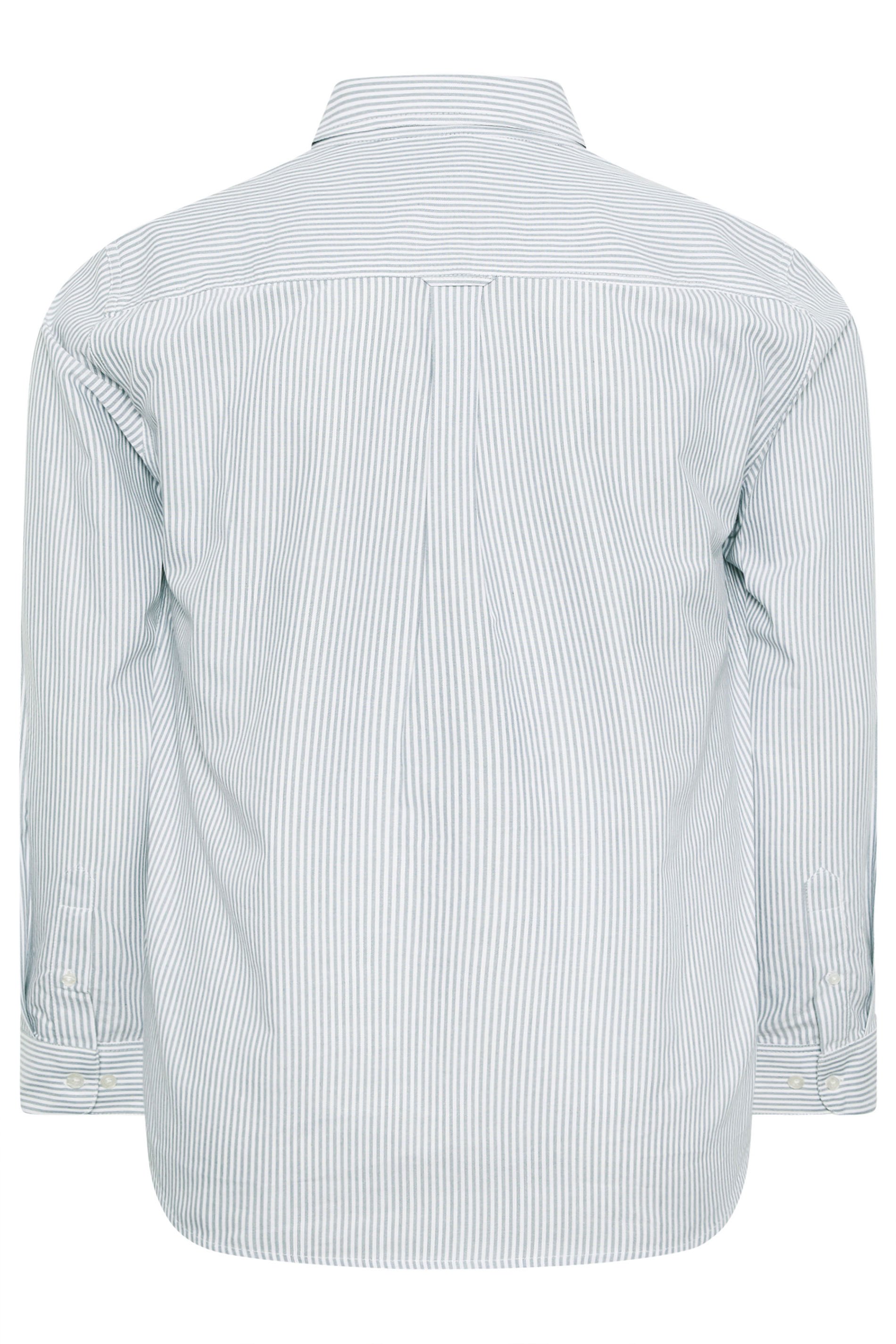 BadRhino Big & Tall Blue Stripe Long Sleeve Oxford Shirt | BadRhino 2