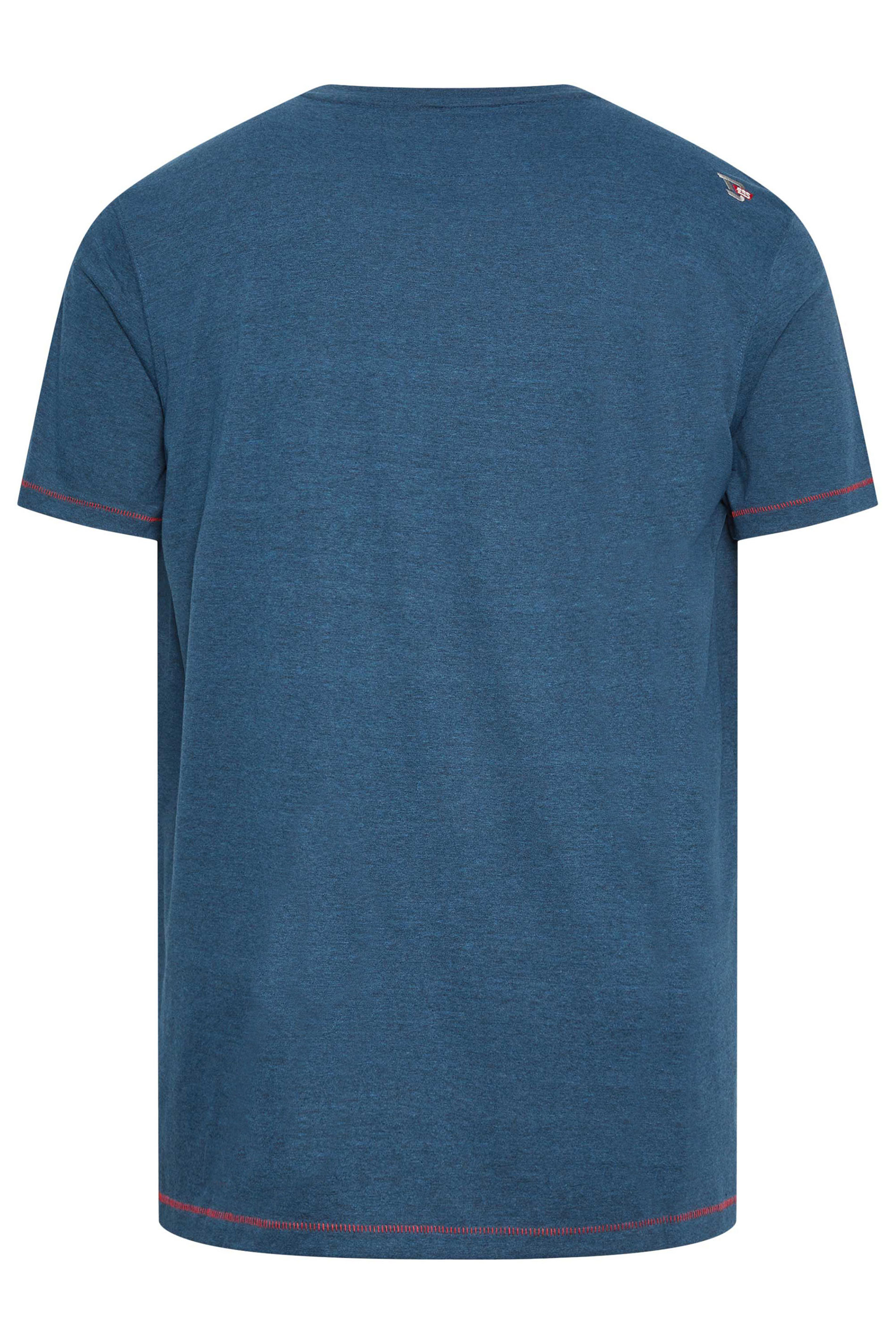 D555 Big & Tall Navy Blue Skeleton Motorbike T-Shirt | BadRhino 3